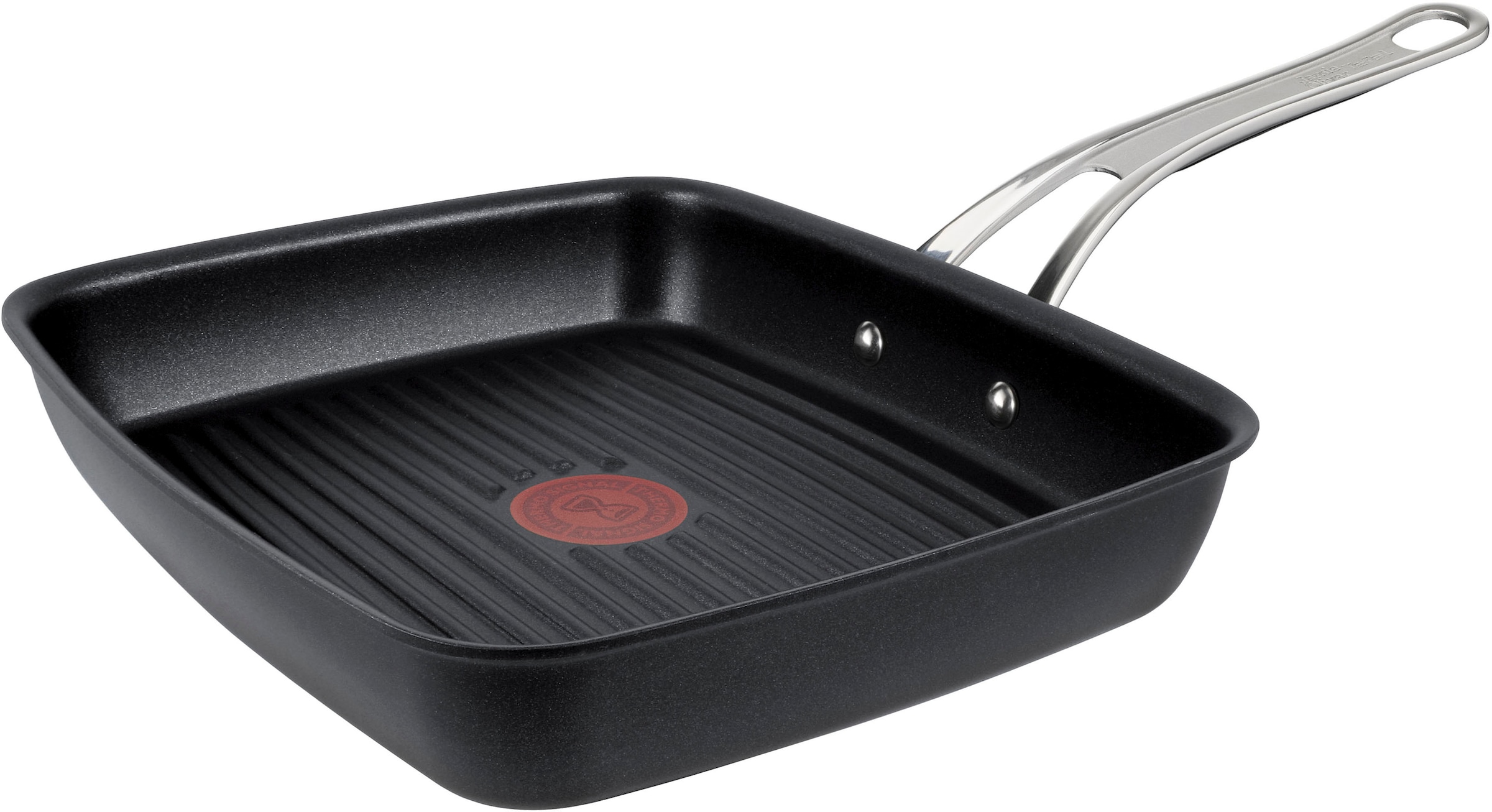 Grillpfanne TEFAL "Jamie Oliver Cooks Classic", schwarz, B:30,1cm H:12,1cm L:50,6cm Ø:30cm, Pfannen, Thermo-Signal, für alle Herdarten inkl. Induktion, 23x27 cm 2