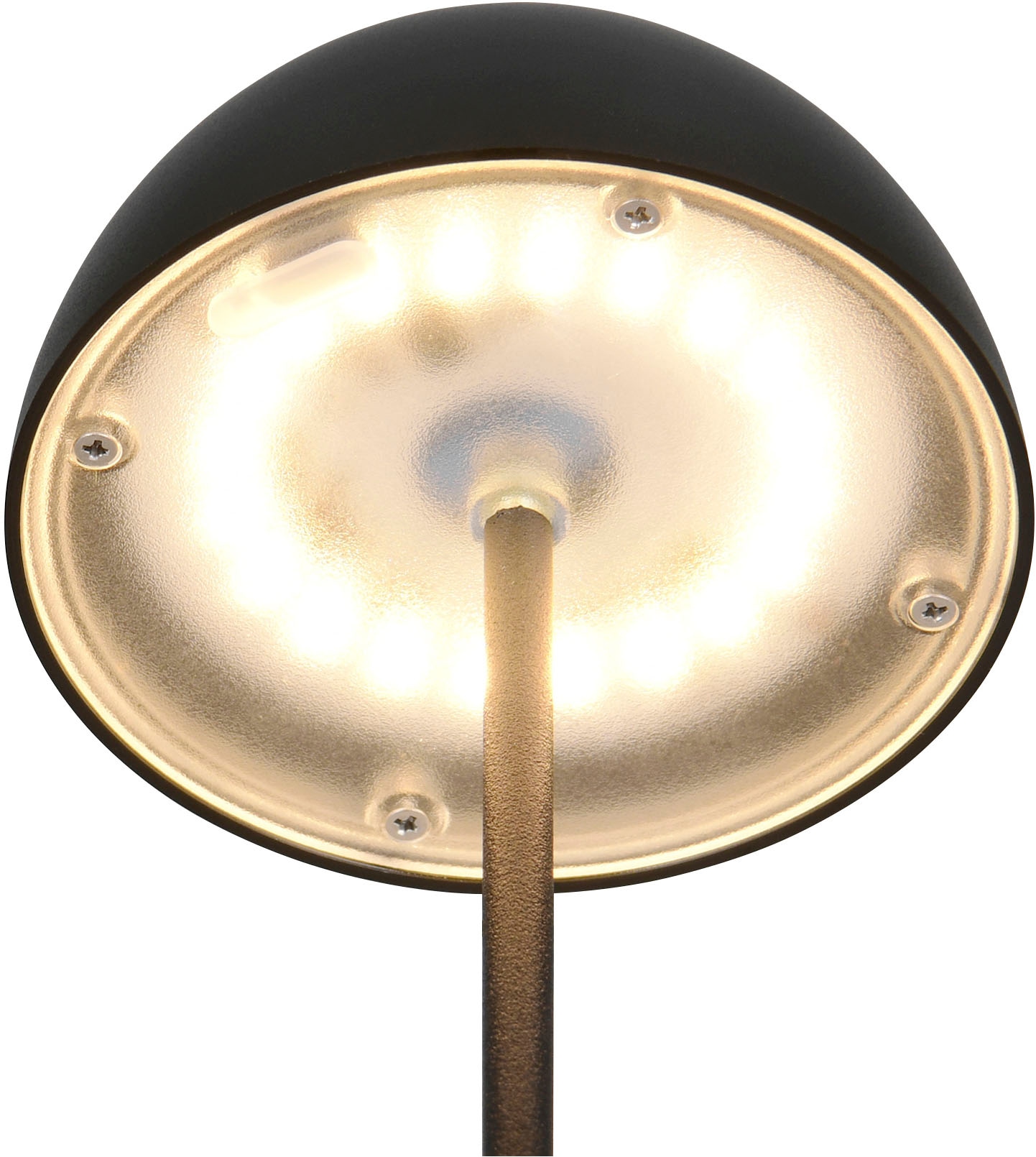 REALITY Leuchten LED Tischleuchte »ORTIZ, Outdoor Akku Tischleuchte in Pilzform, IP44, Touchdimmer USB-C«, 1 flammig, Leuchtmittel LED-Board | LED fest integriert, Memoryfunktion für Dimmstufe, Garten Tischlampe Akku 3h Laufzeit
