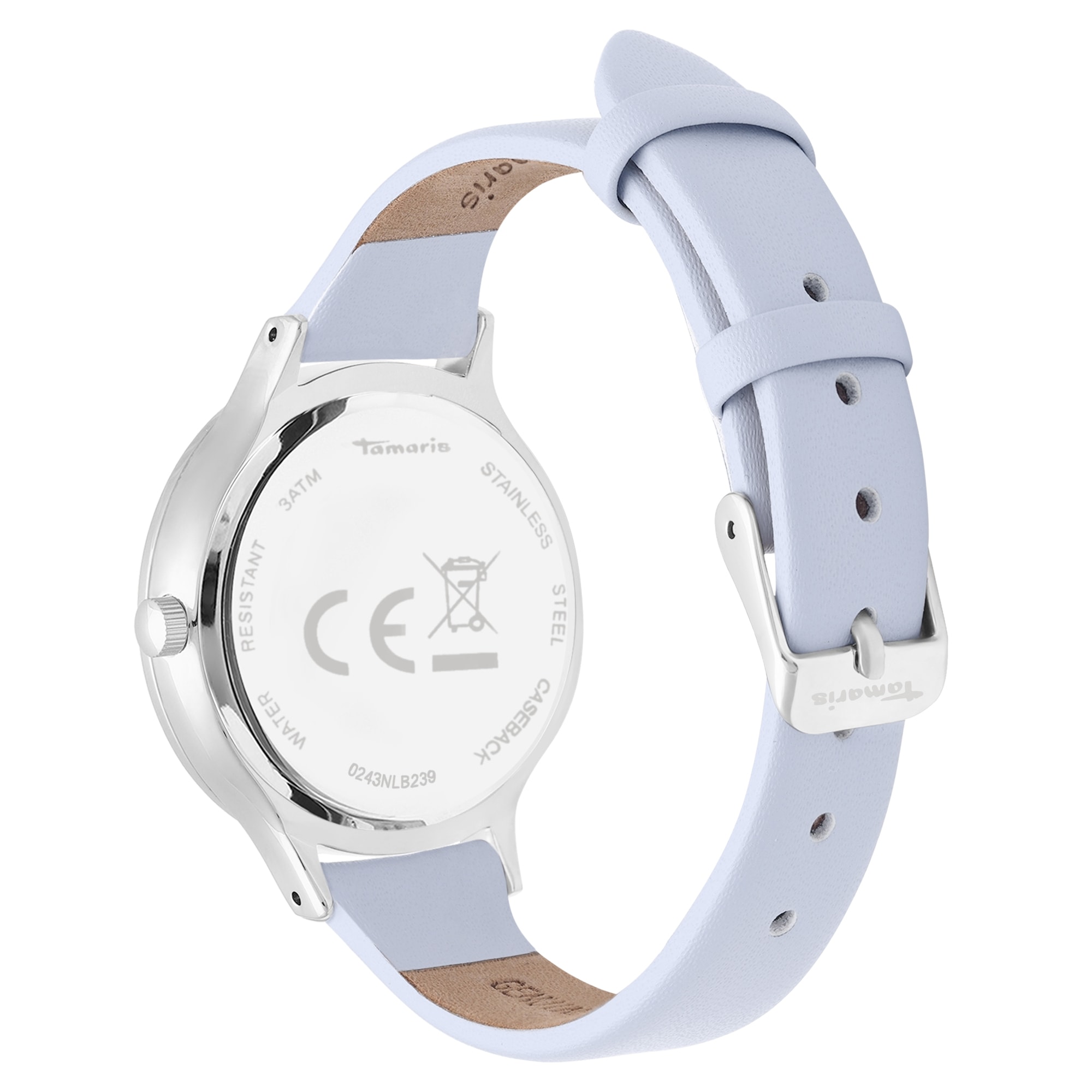 Tamaris Quarzuhr »Leather Flower« Armbanduhr, Damenuhr, Lederarmband, analog, Glassteine