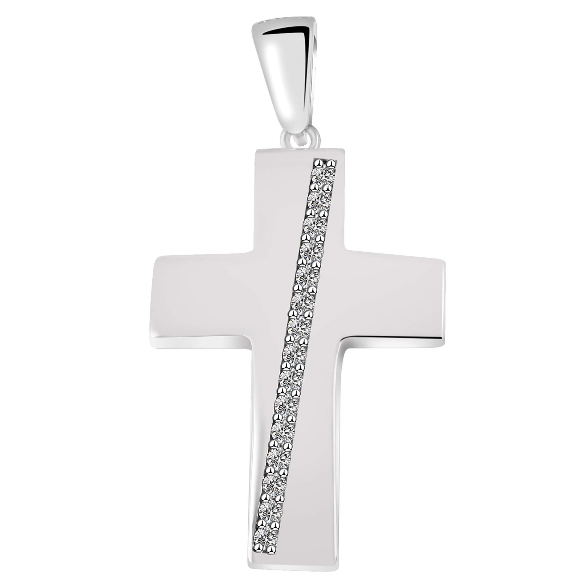 ADELIA ́S Damen Kettenanhänger "stylischer Kreuz Anhänger aus 925 Sterling Silber", Silber 925 (Sterlingsilber), silber, Silber 925 (Sterlingsilber),