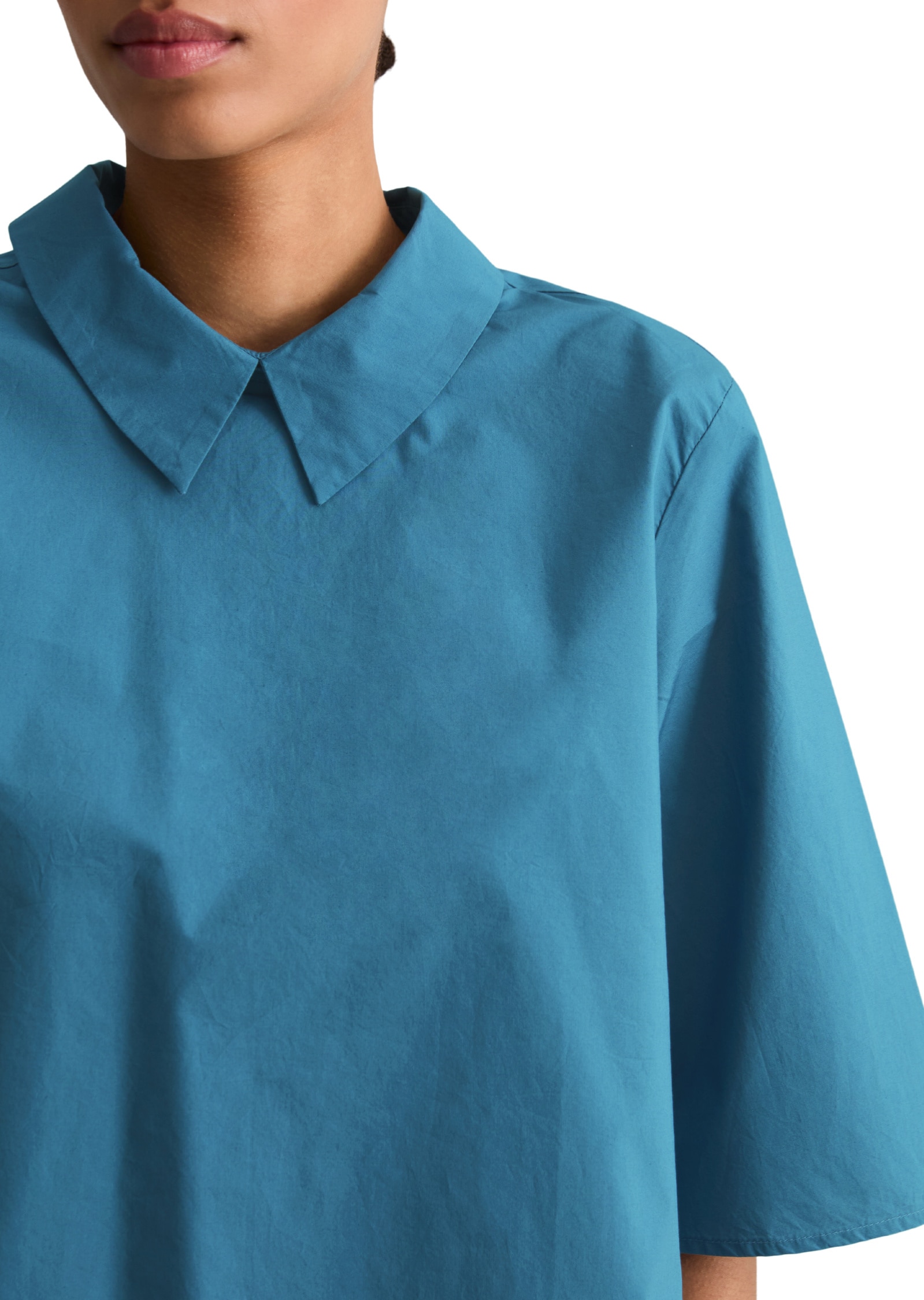 Marc O'Polo DENIM Kurzarmbluse »mit Falten-Detail im Rücken«