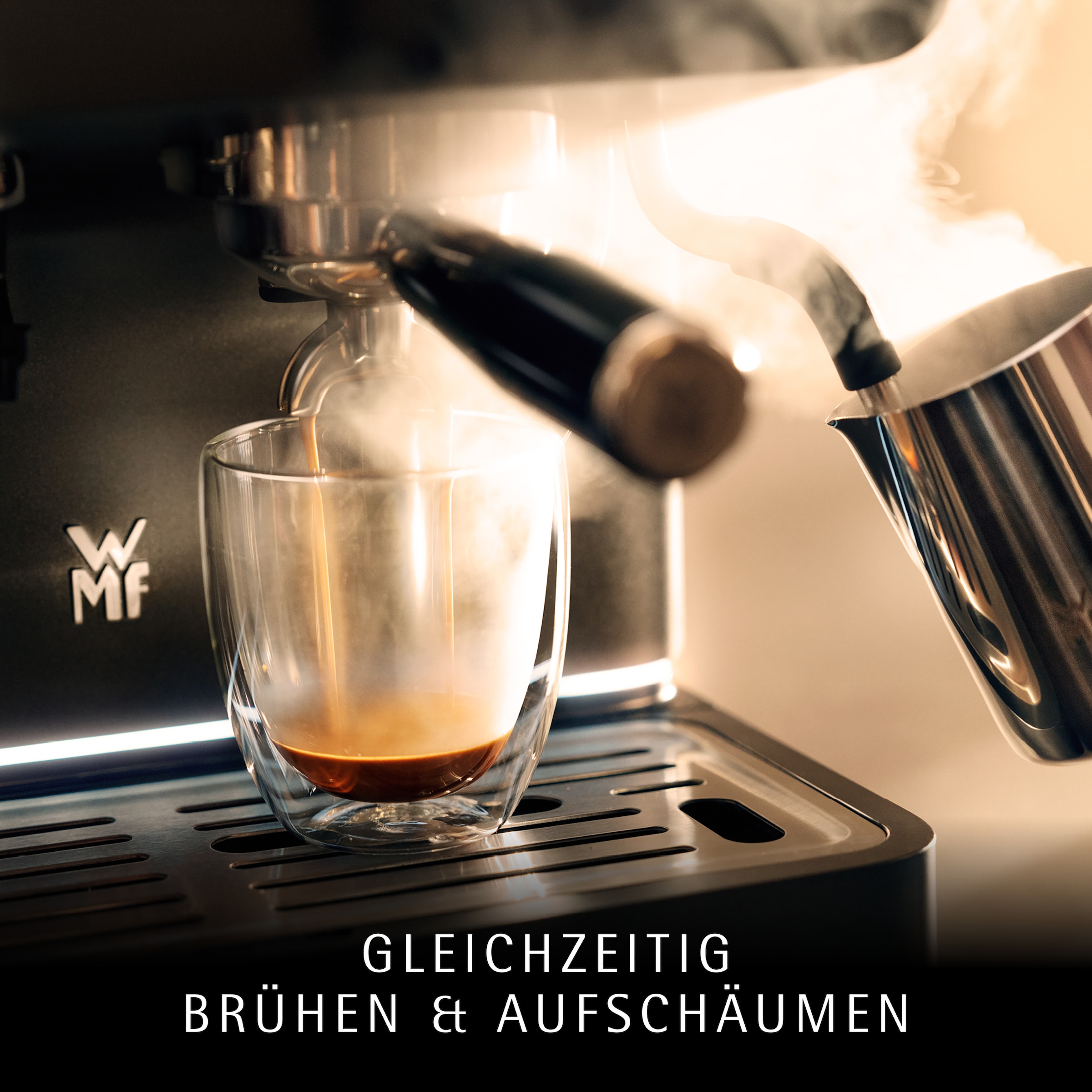 WMF Espressomaschine »Espresso Pro« Mahlwerk mit 60 Mahlgraden, WMF Doppel-Thermoblock Technologie