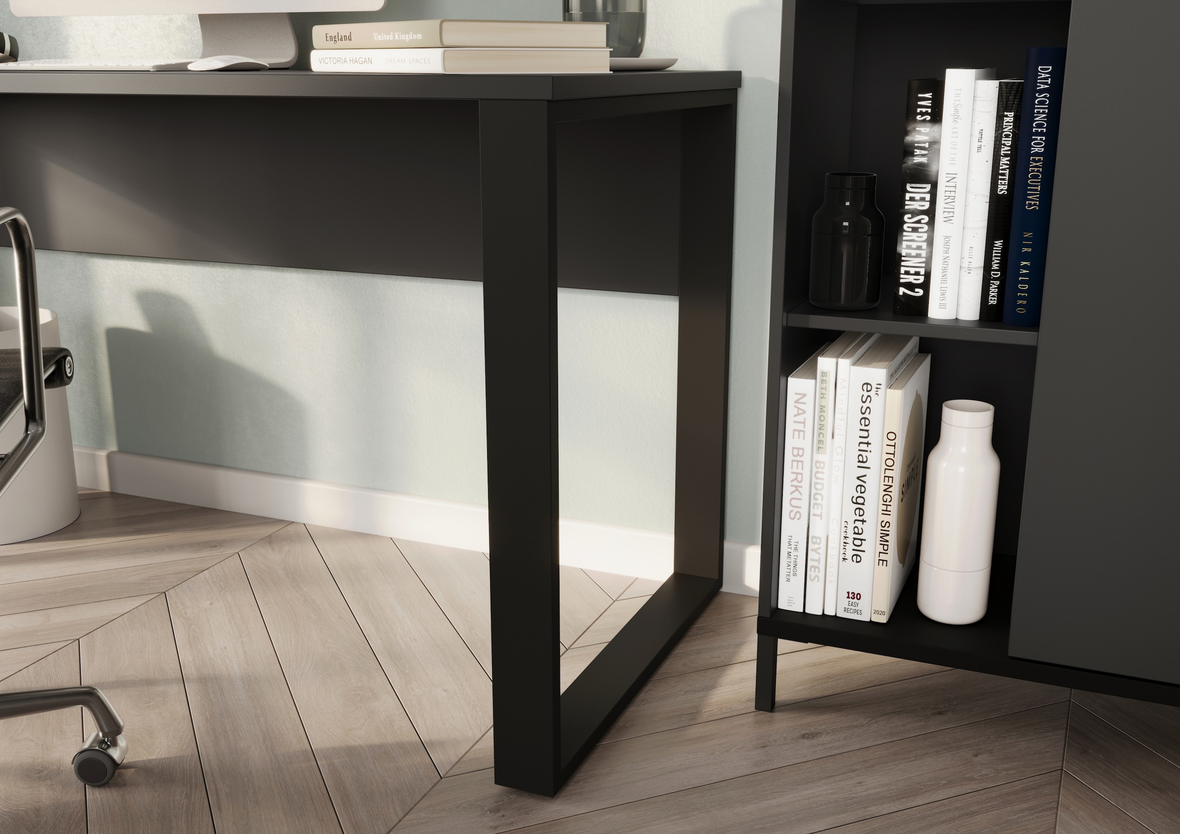 GERMANIA Schreibtisch »GW-Rovigo«, (1 St.), mit Blende, frei in den Raum stellbar, Breite 150 cm, Made in Germany
