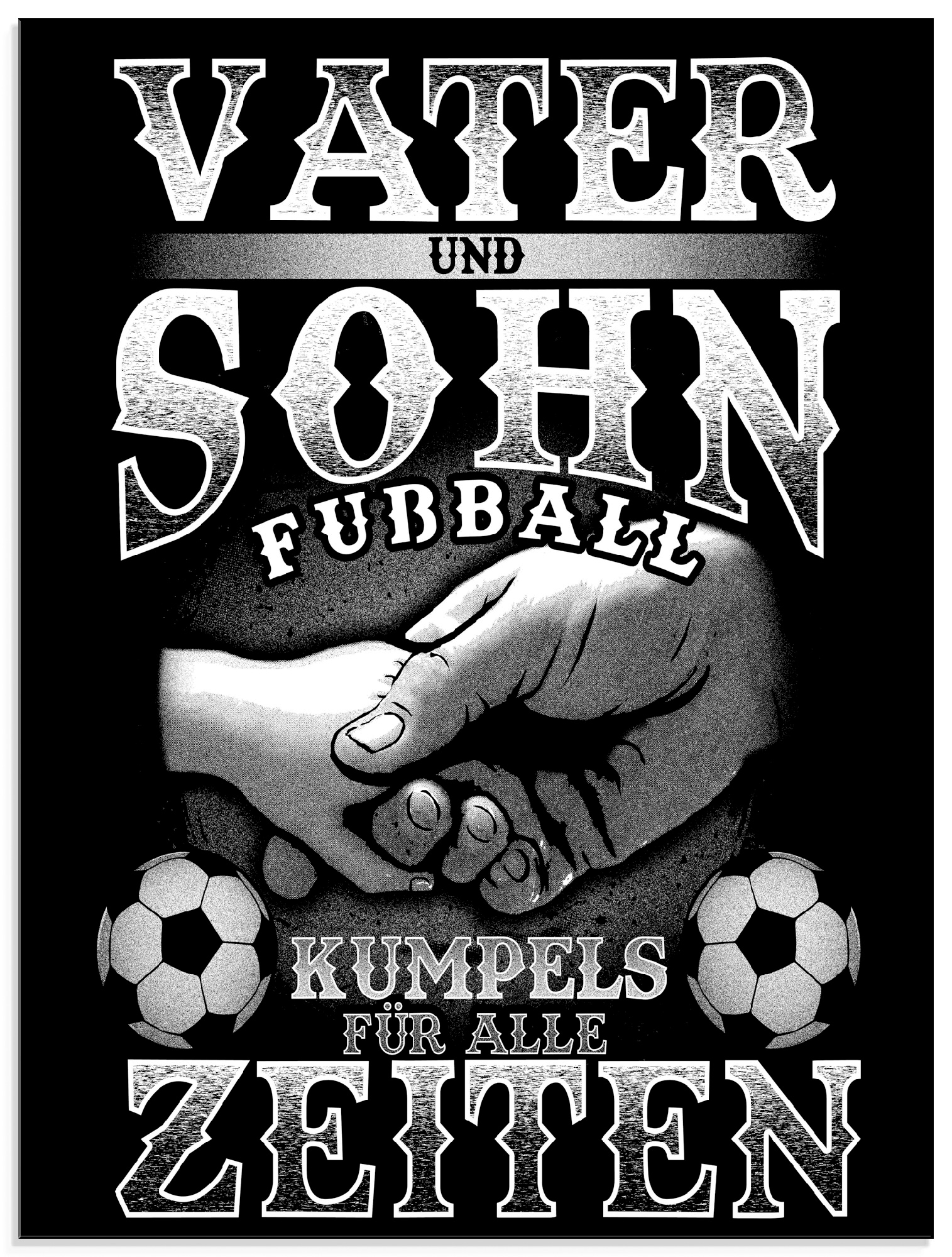 Artland Glasbild "Vater und Sohn Fußball Kumpels", Sprüche & Texte, (1 St.), in verschiedenen Größen