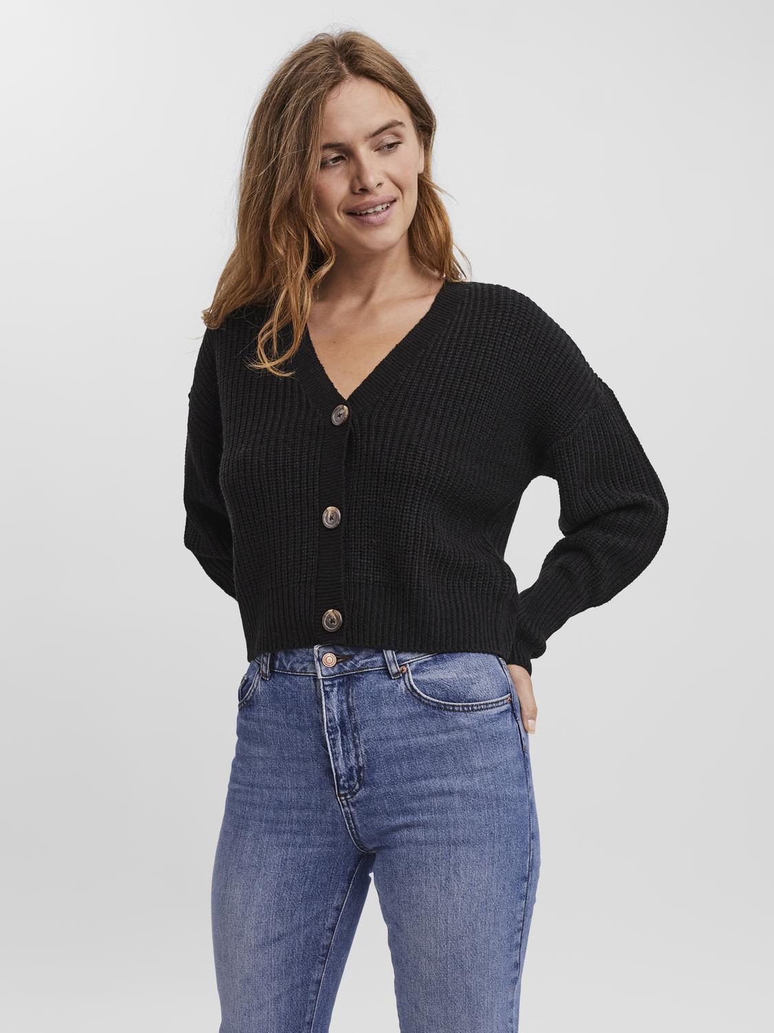 Thumbnail - Vero Moda Strickjacke "VMLEA LS V-NECK CUFF CARDIGAN NOOS" Rippstrick