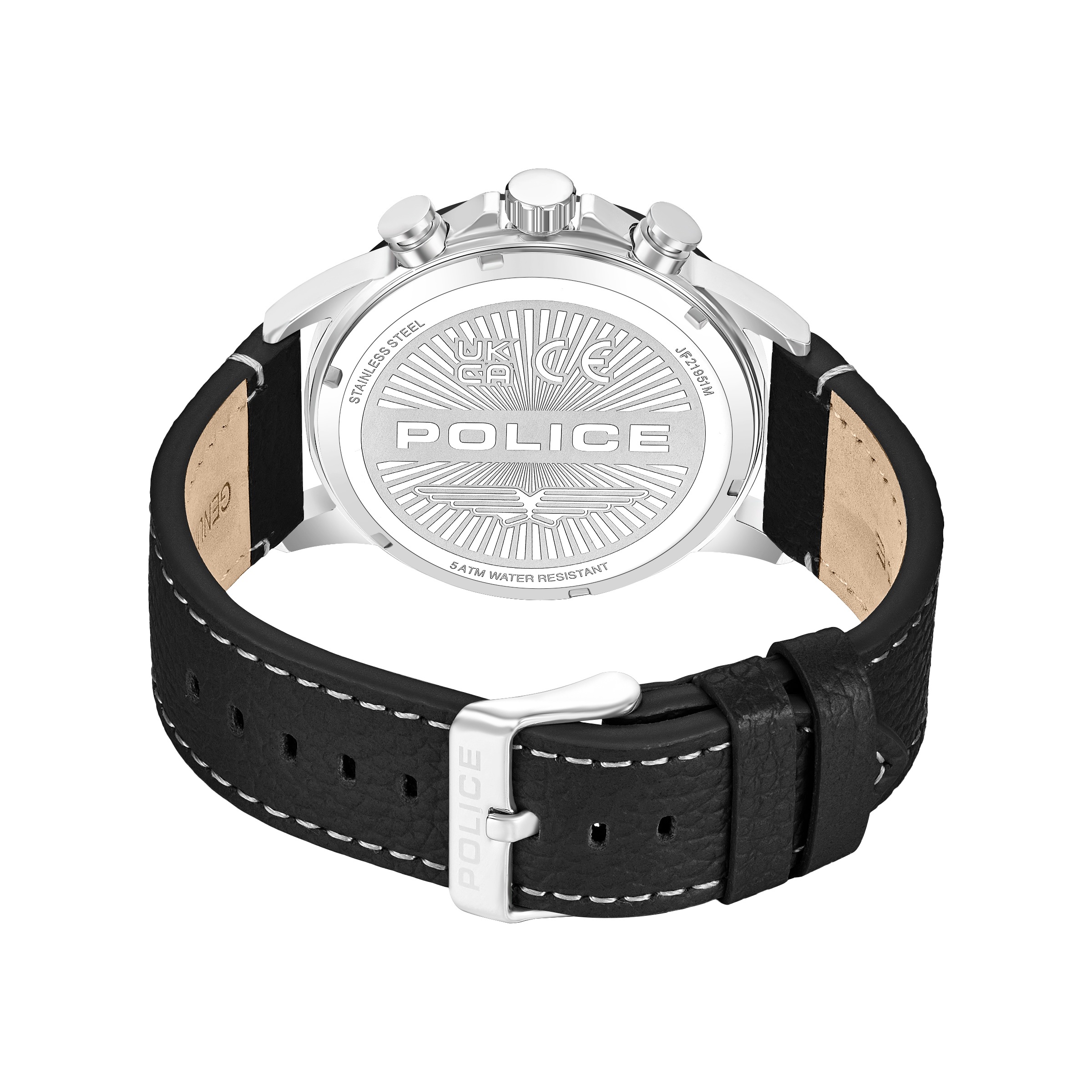 Police Chronograph »Kismet« Quarzuhr, Armbanduhr, Herrenuhr, Lederarmband, analog, Stoppfunktion
