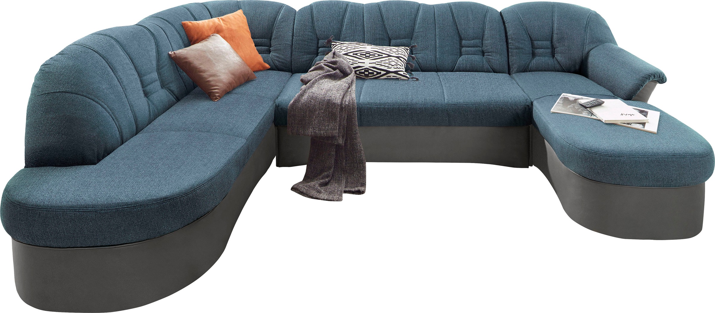 DOMO collection Wohnlandschaft "Elva, zeitloses Design, elegante Rückenstep günstig online kaufen