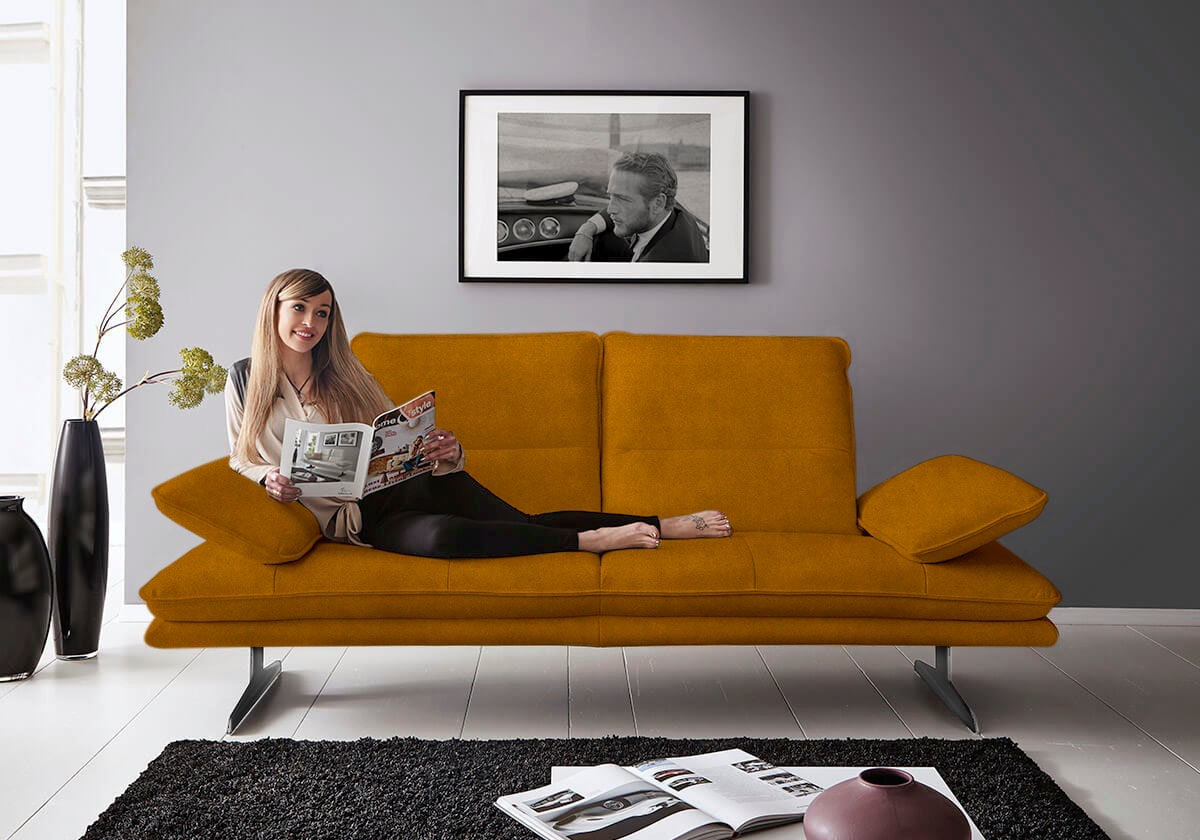 W.SCHILLIG 2-Sitzer "broadway, Designsofa mit tollem Sitzkomfort, Breite 216cm" Sitztiefenverstellung, Kopfteil- & Seitenteilverstellung, Breite 216cm