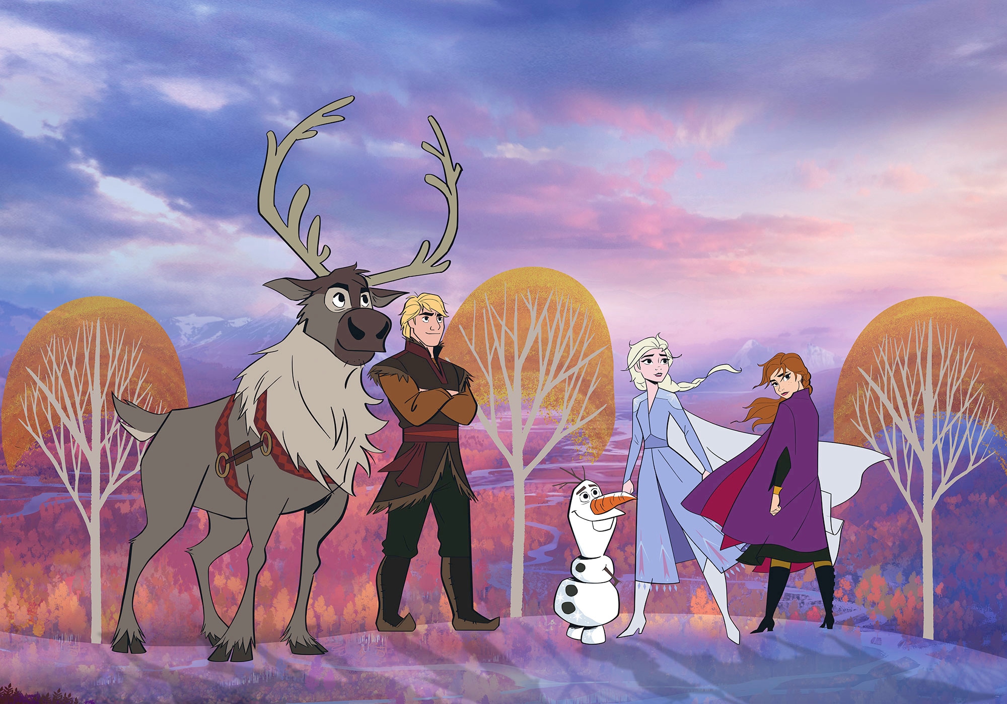 Komar Vliestapete "Digitaldruck Vlies - Frozen Autumn Forest - Größe 400 x 280 cm" bedruckt glatt Kinderzimmer