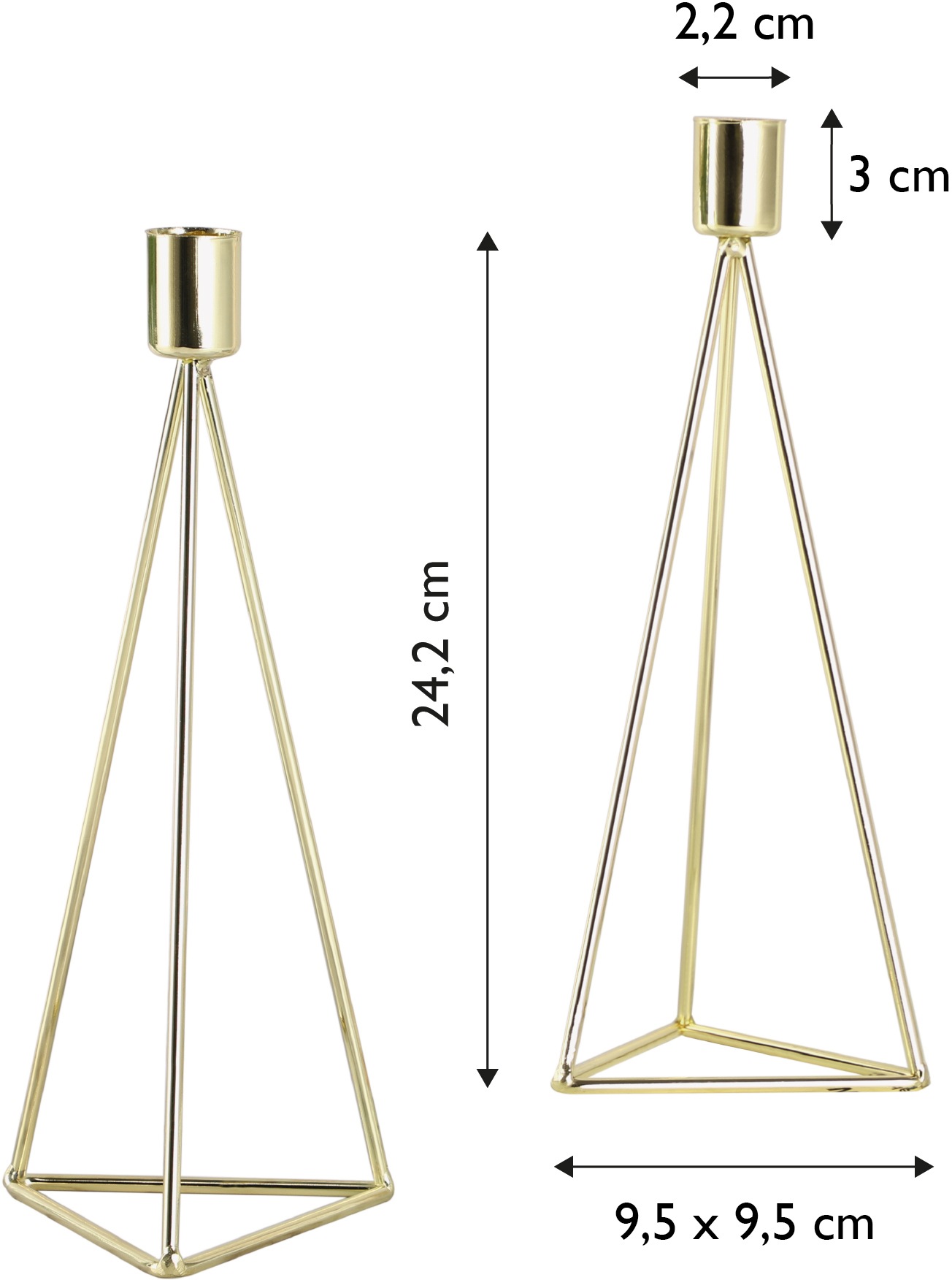 ECHTWERK Tischkerzenhalter »Modern Big, Weihnachtsdeko«, (Set, 2 St.), moderner Kerzenhalter aus Eisen, Kerzenständer, Höhe ca. 24,2 cm