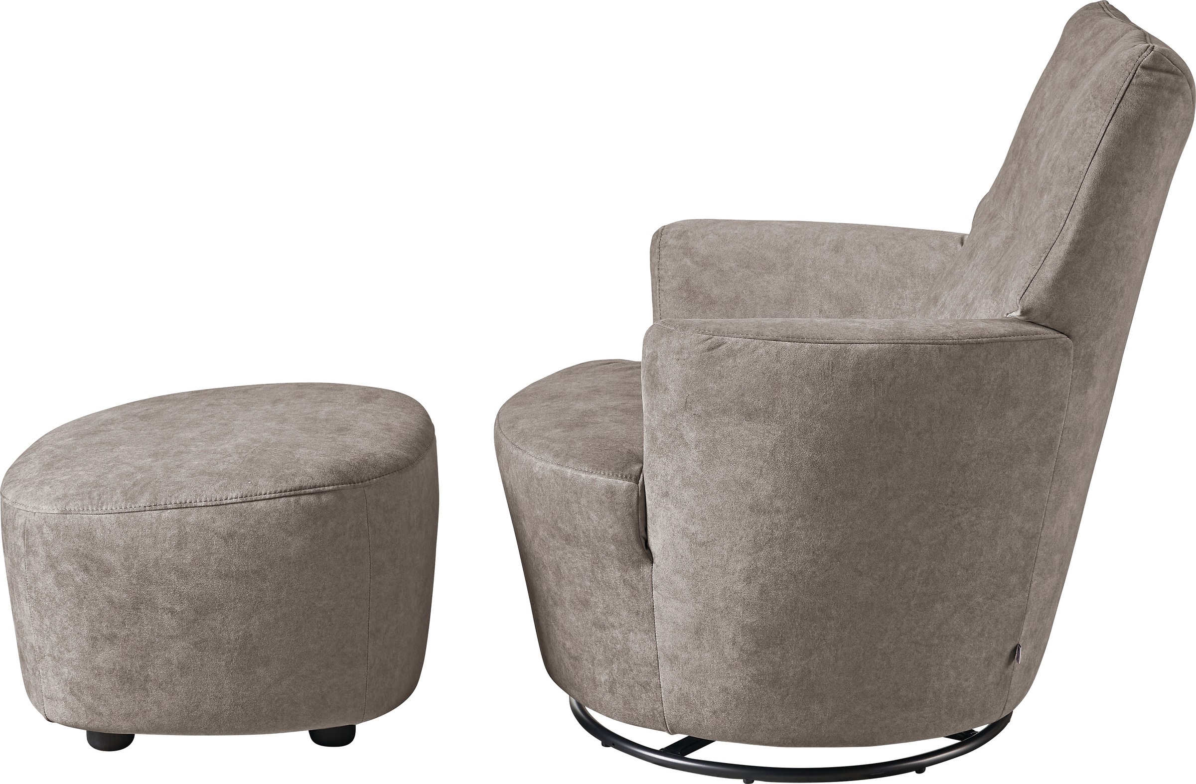 set one by Musterring Relaxsessel »SO 1450«, (Set), mit Dreh- und Wippfunktion, inklusive Hocker