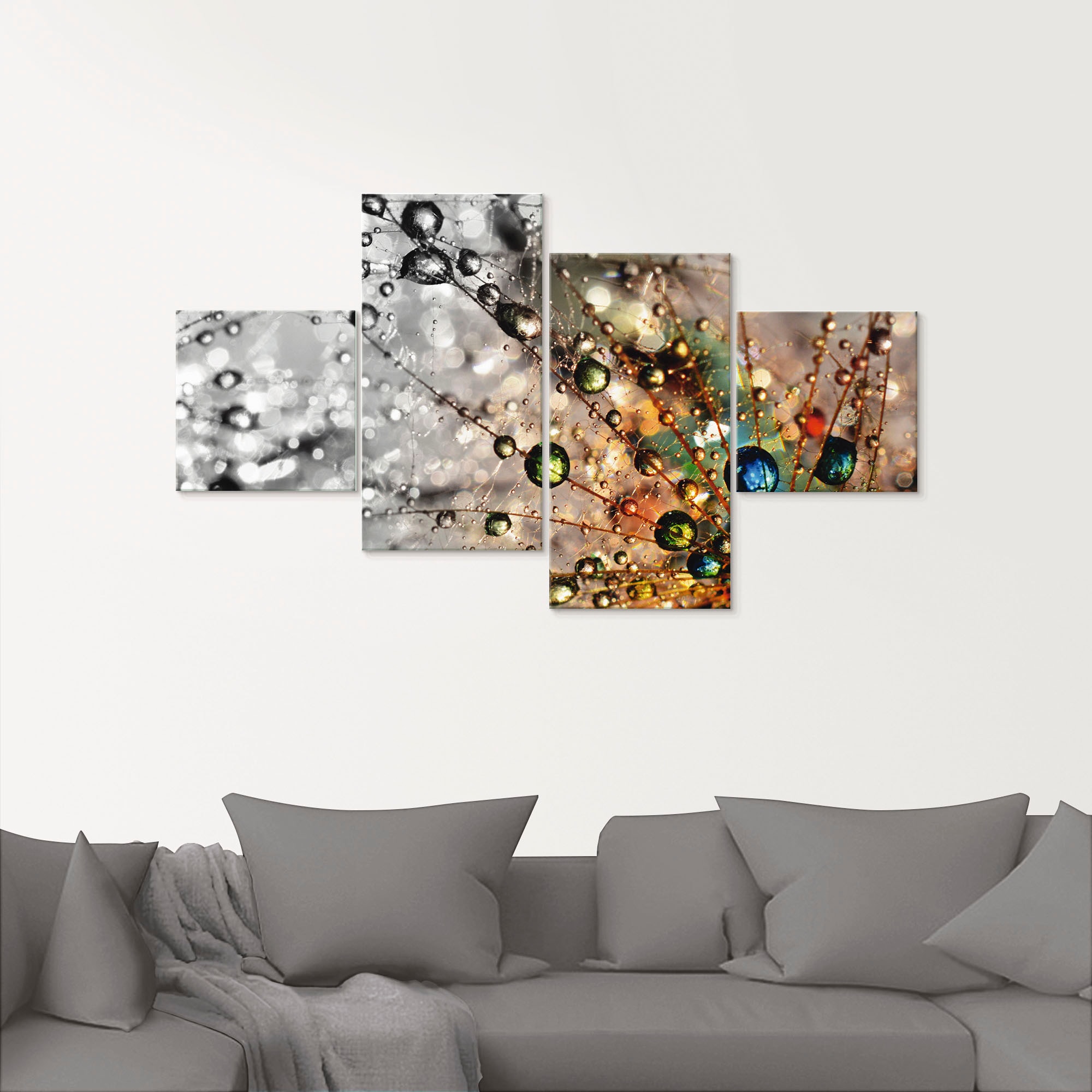 Artland Glasbild »Farbenfrohe Natur«, Blumen, (4 St.), in verschiedenen Größen