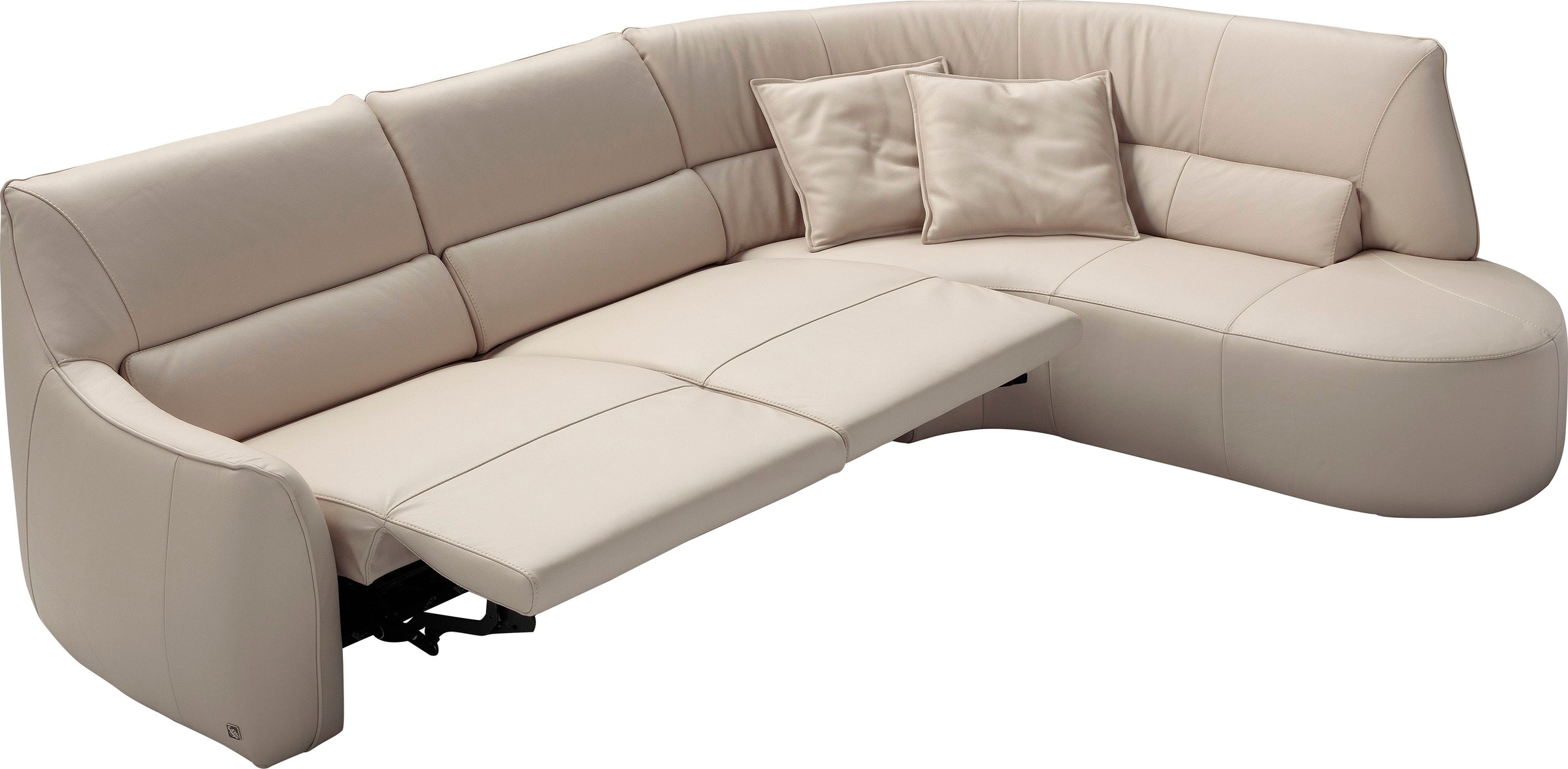 Thumbnail - Egoitaliano Ecksofa "Puffy, extravagant & edel, Retro Designsofa, hoher Sitzkomfort, L-Form" mit Ottomane, wahlweise mit...