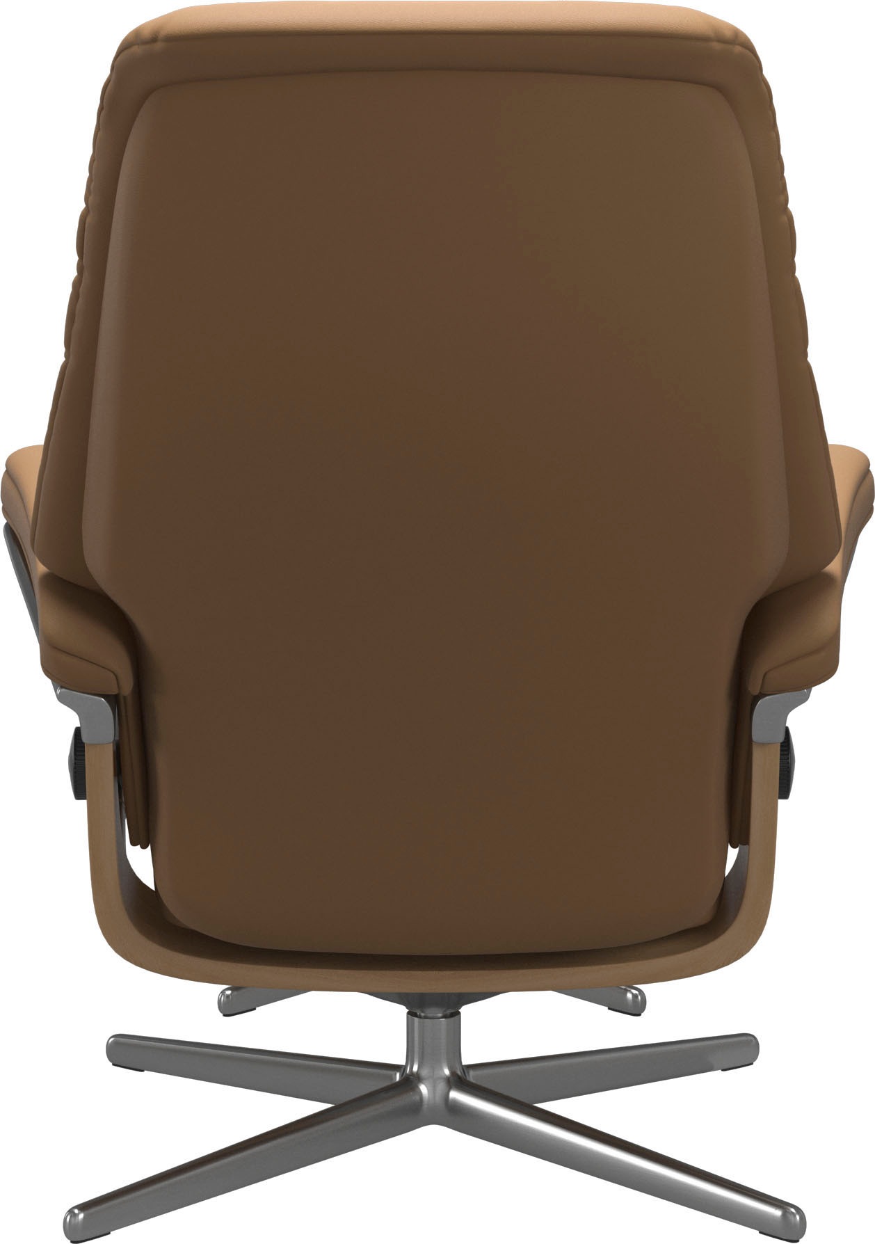 Relaxsessel STRESSLESS "Sunrise", braun (taupe paloma), B:83cm H:105cm T:74cm, Leder PALOMA: PALOMA ist ein durchgefärbtes Semianilin-Möbelleder mit natürlicher Narbung., Sessel, Relaxsessel, mit Cross Base, Größe S, M & L, Holzakzent Eiche 3