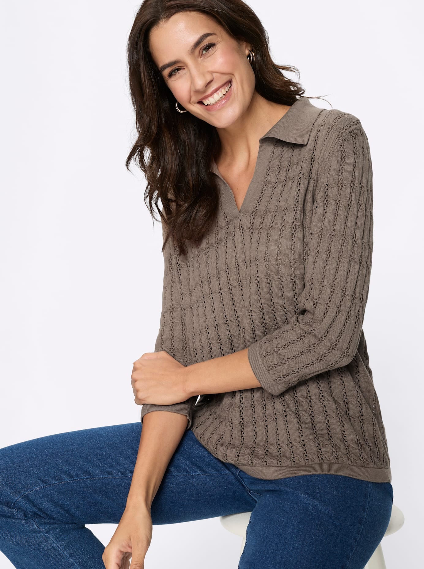 Inspirationen Polokragenpullover »Polopullover«