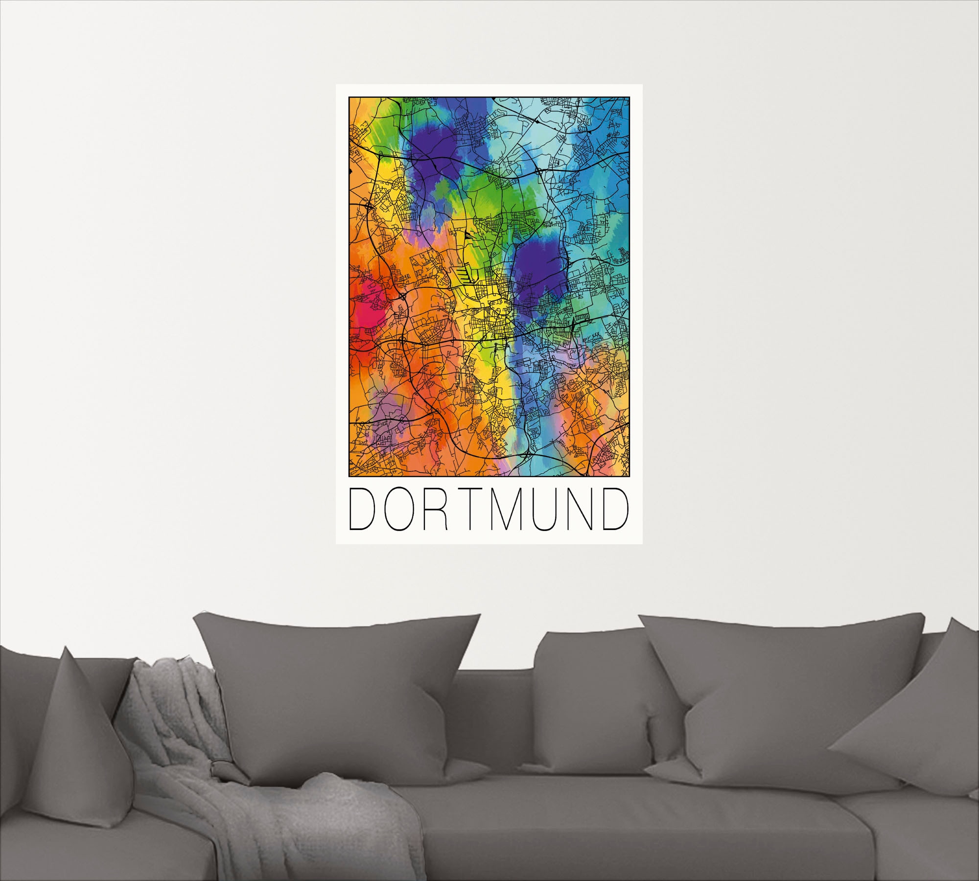 Artland Wandbild »Retro Karte Dortmund Deutschland«, Deutschland, (1 St.), als Alubild, Leinwandbild, Wandaufkleber oder Poster in versch. Größen