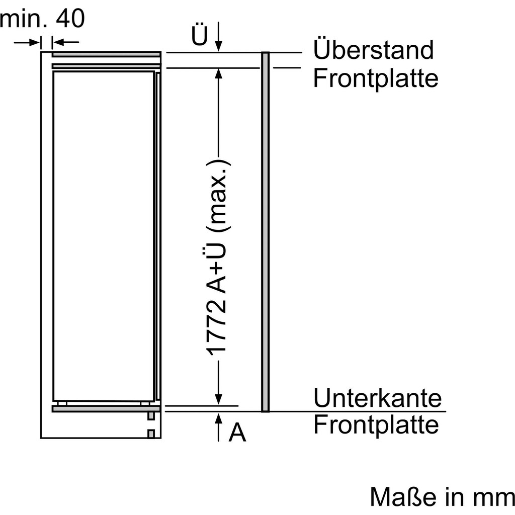 NEFF Einbaukühlschrank »KI1812FF0«, KI1812FF0, 177,2 cm hoch, 54,1 cm breit