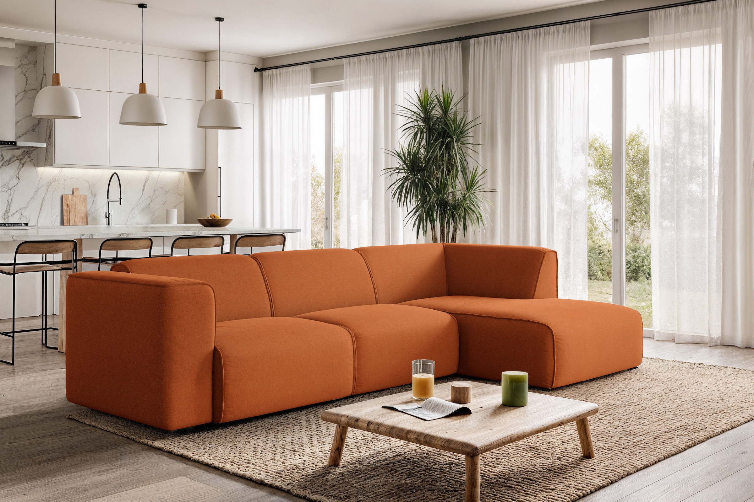 OTTO home Ecksofa »Merid L-Form, jederzeit durch Module erweiterbar, B/T/H: 295/162/70 cm« als Modul oder separat verwendbar, für individuelle Zusammenstellung