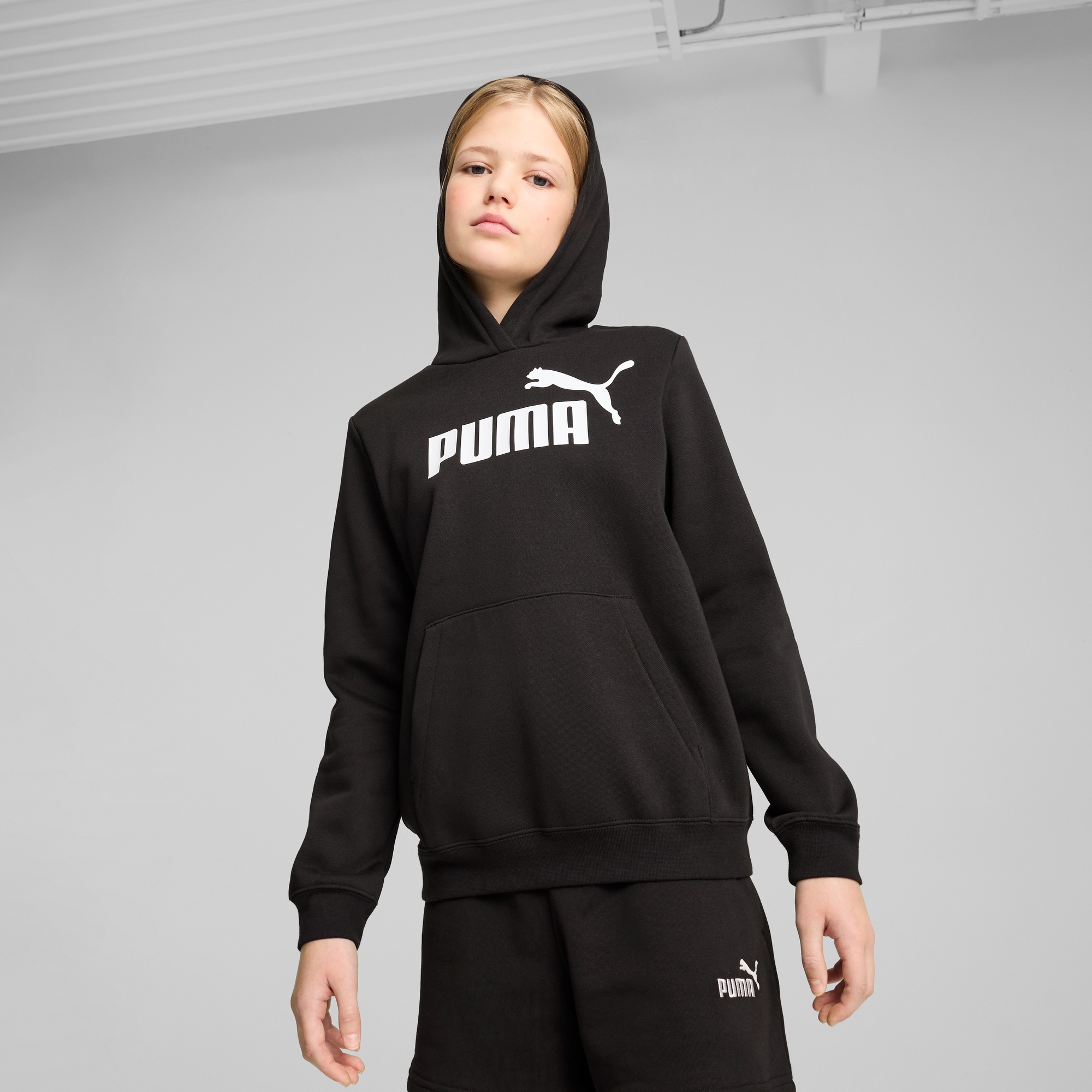 Puma ESS No. 1 Logo Hoodie FL G Girls Black 140