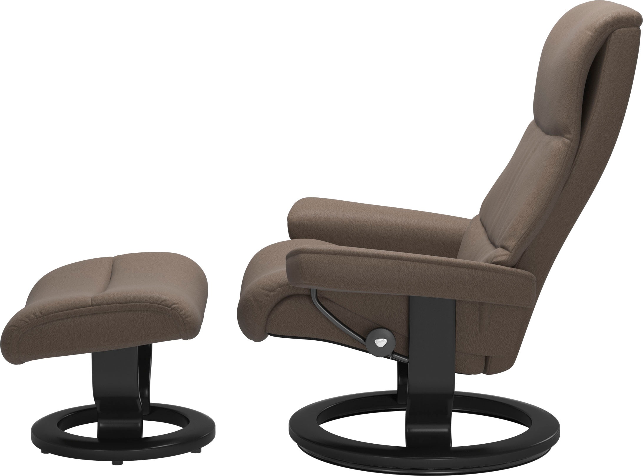 Thumbnail - Stressless Relaxsessel "View" Set, Relaxsessel mit Hocker, mit Classic Base, Größe S,Gestell Schwarz