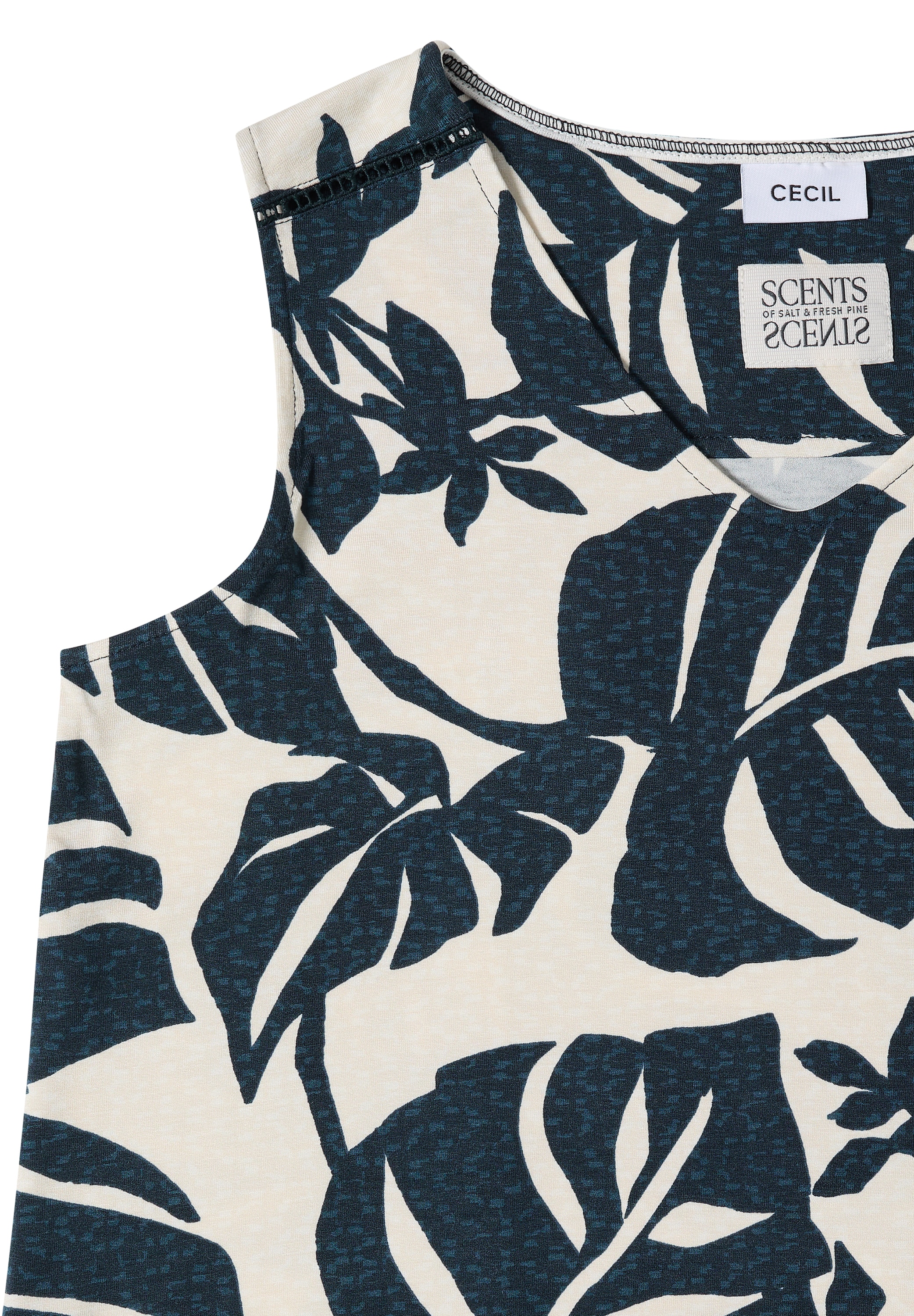 Cecil Jerseykleid »Style Lea« Allover-Print, Sommerkleid, V-Ausschnitt, lockere Passform