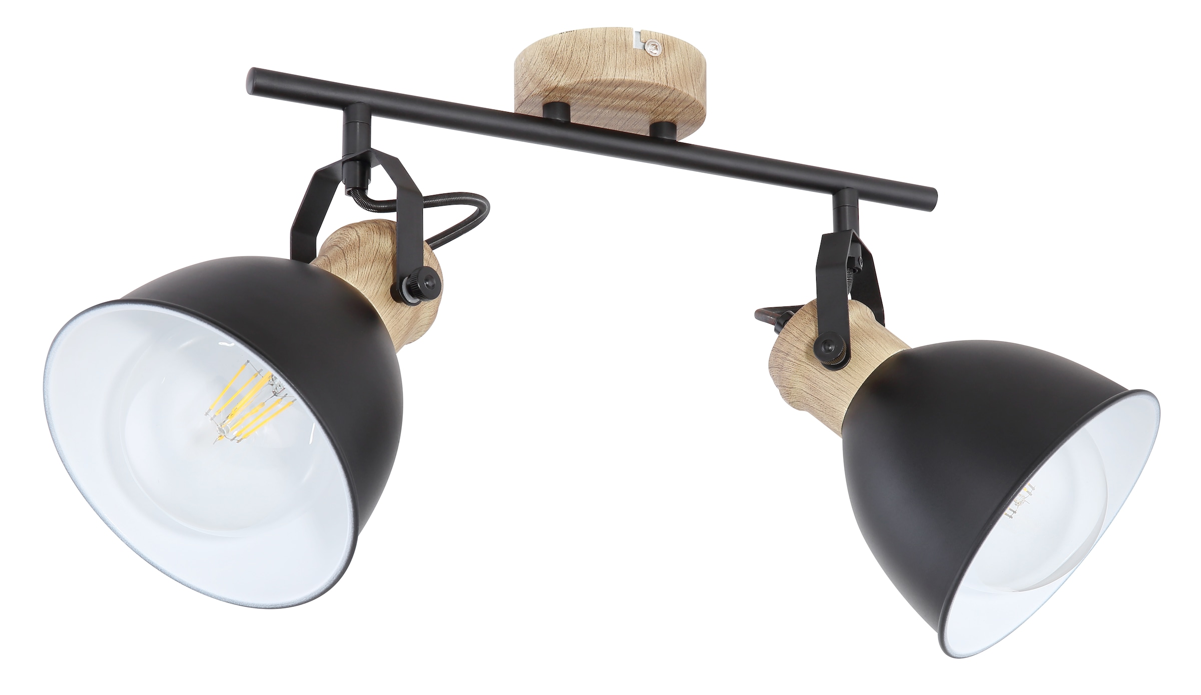 GLOBO LIGHTING Deckenstrahler »WIHO«, Leuchtmittel E27 | ohne Leuchtmittel, Deckenspot/schwarz/holzoptik/Flur/Wohnzimmer