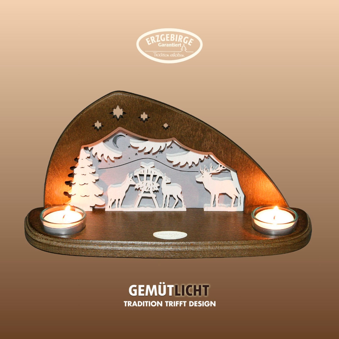 Weigla Teelichthalter "Waldtiere, Mini Schwibbogen,Tischdeko für Weihnachte günstig online kaufen