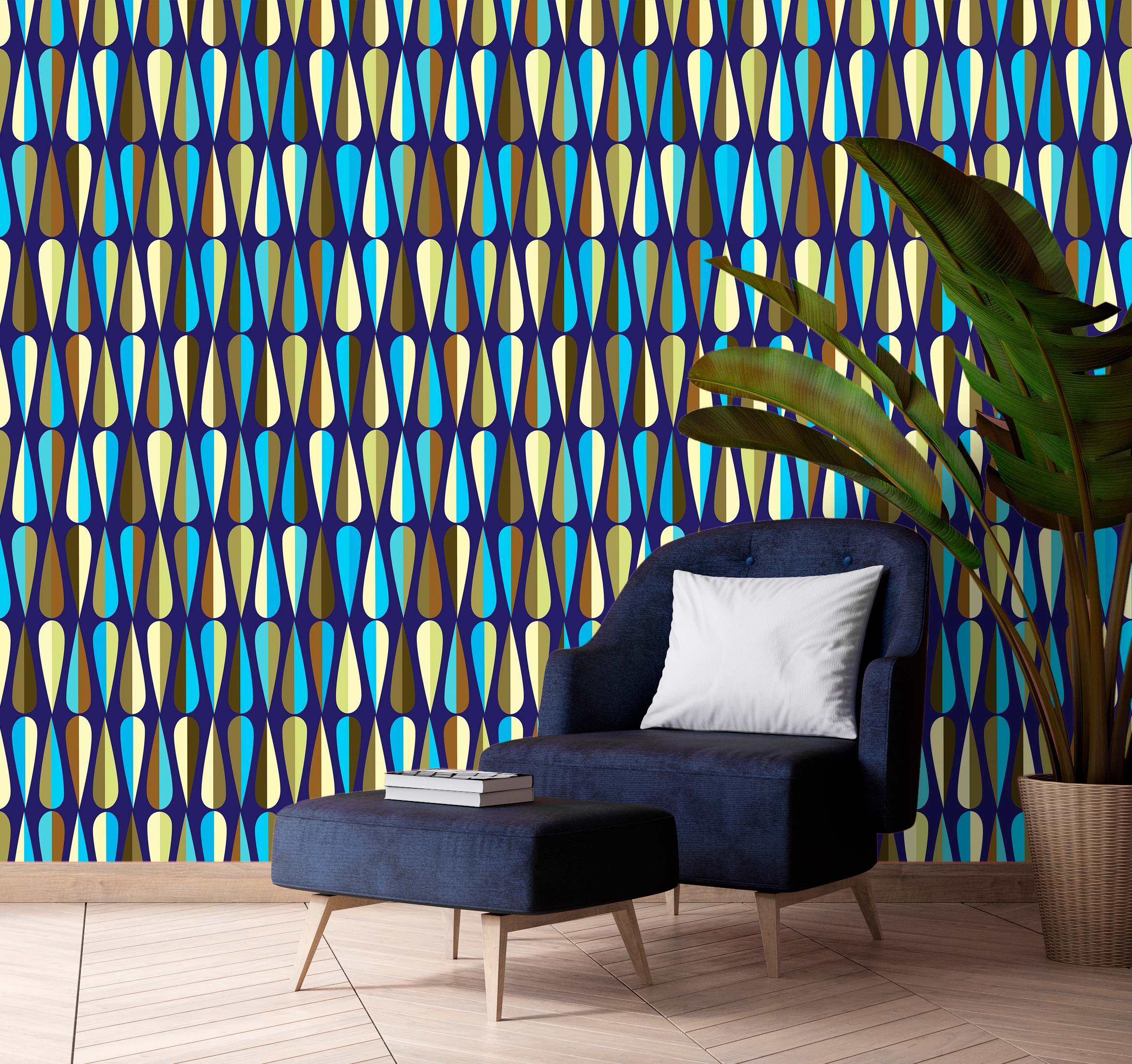 queence Vinyltapete »Ihsan«, gemustert-Farbverlauf-bedruckt-abstrakt, 90x250cm, selbstklebend, kinderleichte Anbringung, Sticker