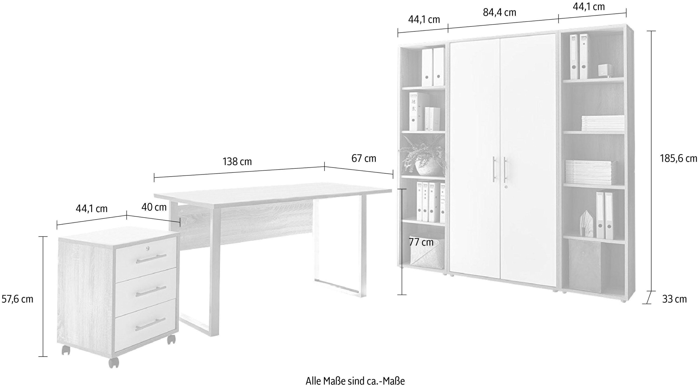 BMG Möbel Büro-Set »Tabor Mini Kombi 3«