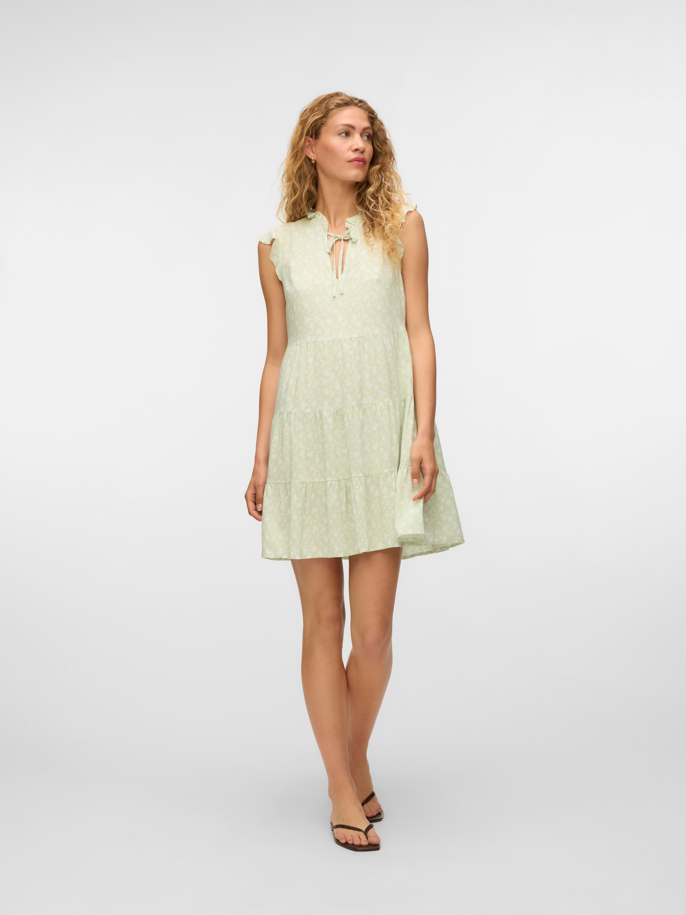 Vero Moda Minikleid »VMALBA SS SHORT TIE DRESS WVN NOOS« Viskose