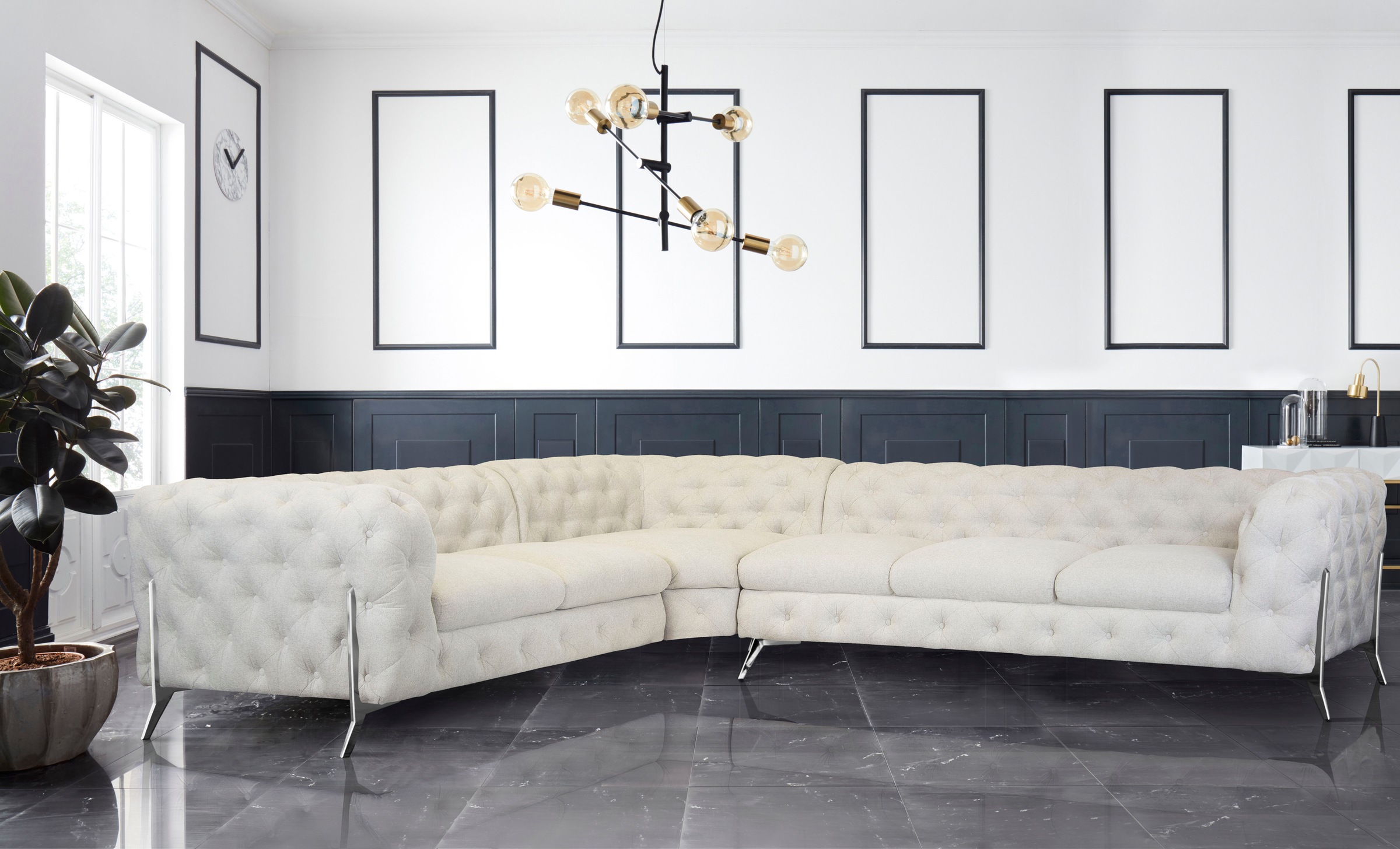 Home affaire Chesterfield-Sofa "Amaury L-Form" großes Ecksofa, Chesterfield günstig online kaufen