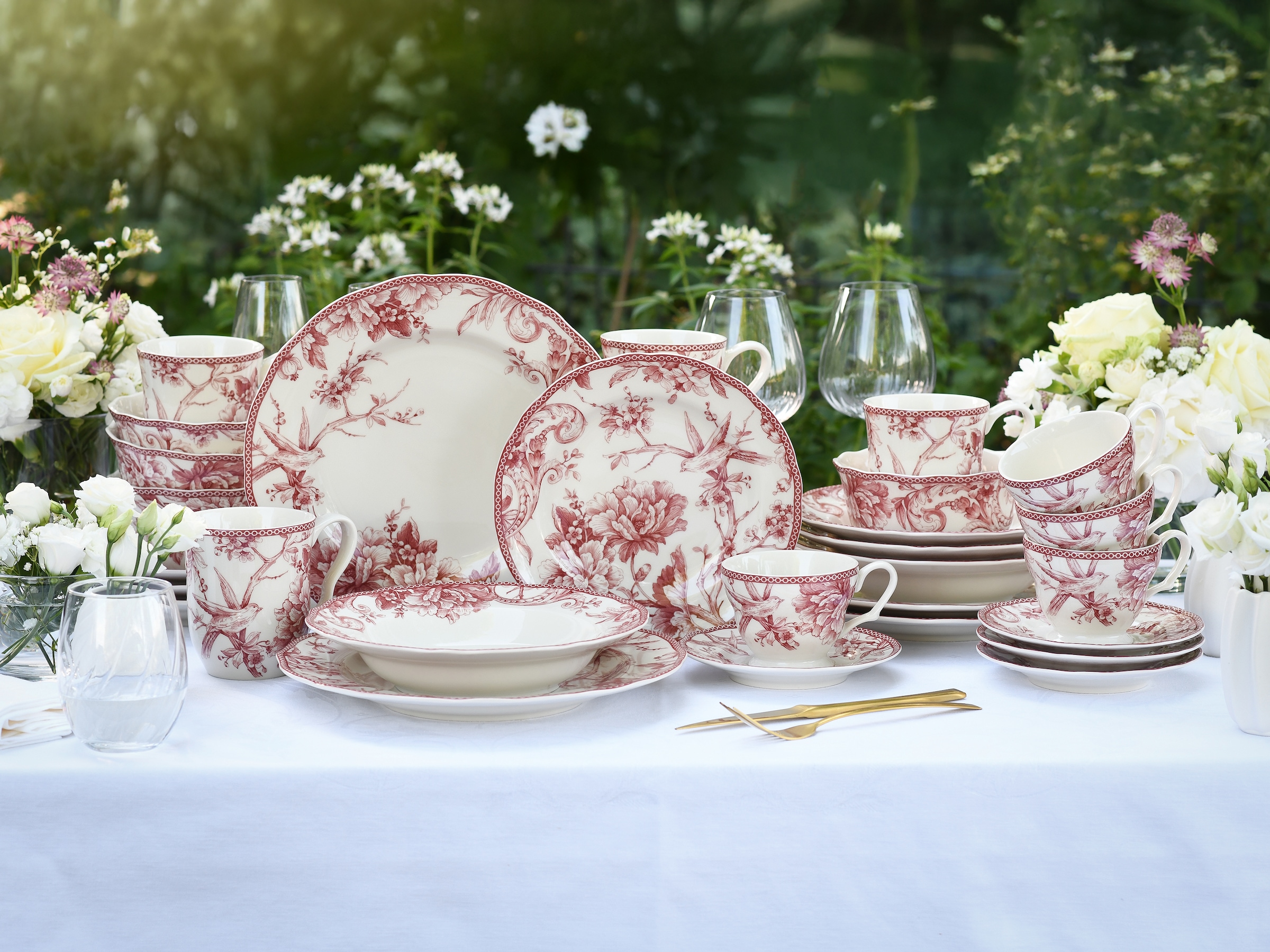CreaTable Kombiservice »Adelaide, Service 16-tlg.« Nostalgischer Vintage Dekor, Elegante Form