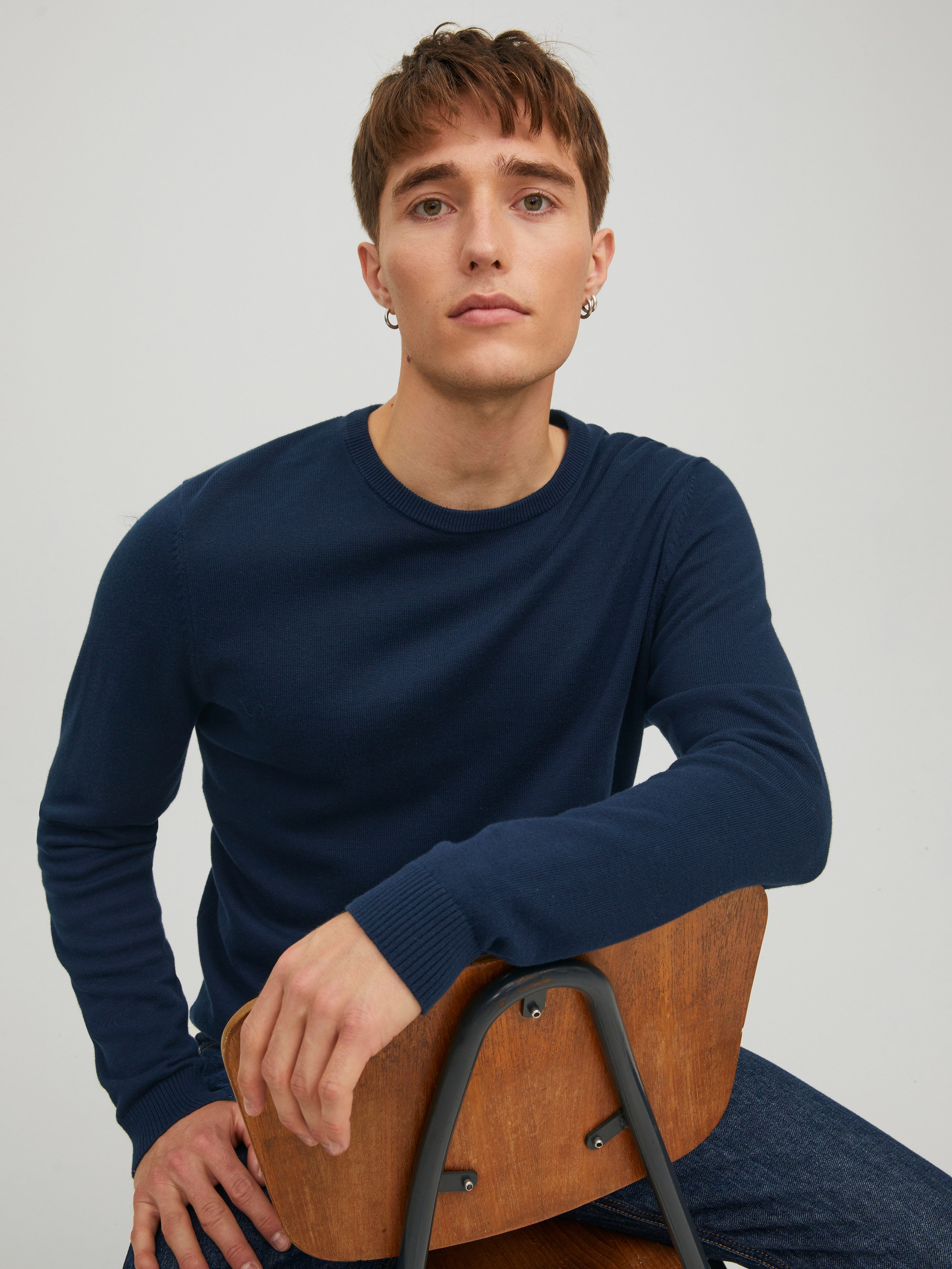Jack & Jones Pull Essential Basic Knitted Navy Blazer Twisted Jet Stream S Homme 5