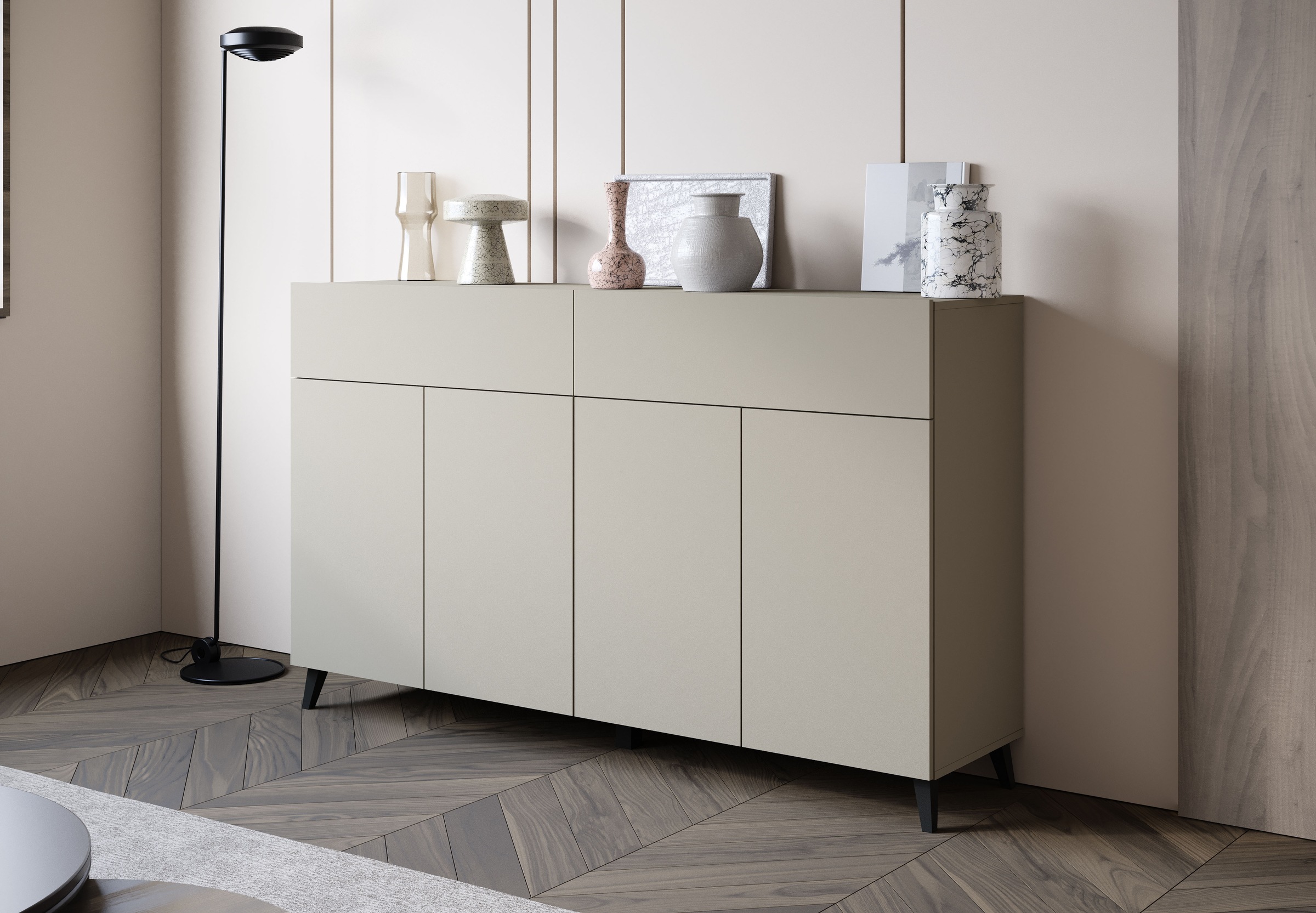 Home affaire Sideboard »Phuket mit 4 Türen und 2 Schubladen, 160 cm breit« 1 Stk. tlg. Grifflose Kommode mit Push-to-Open und viel Stauraum