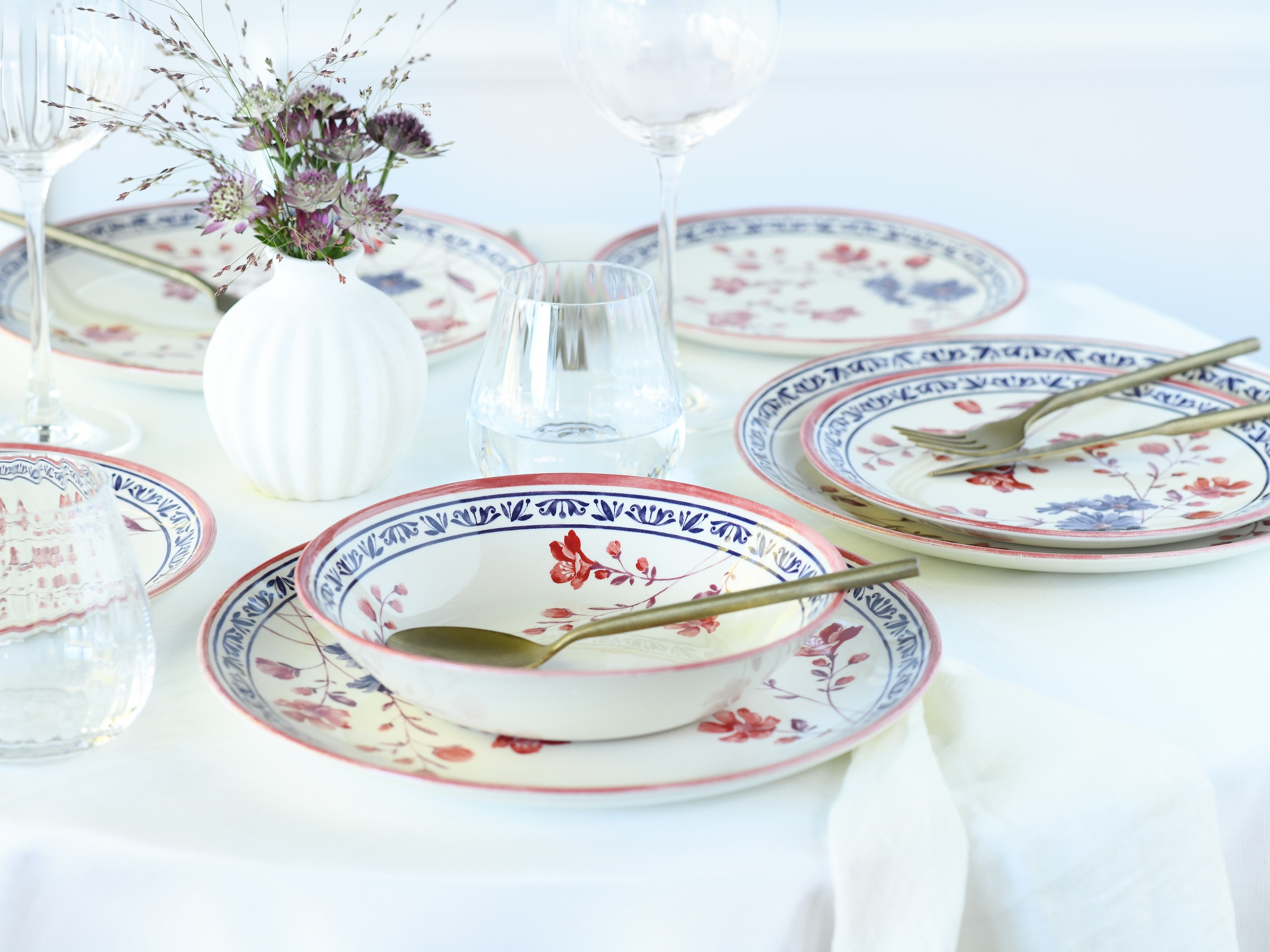 CreaTable Teller-Set »Cottage, Tellerset 18-tlg«, (Set, 18 tlg.), Blumenmotive