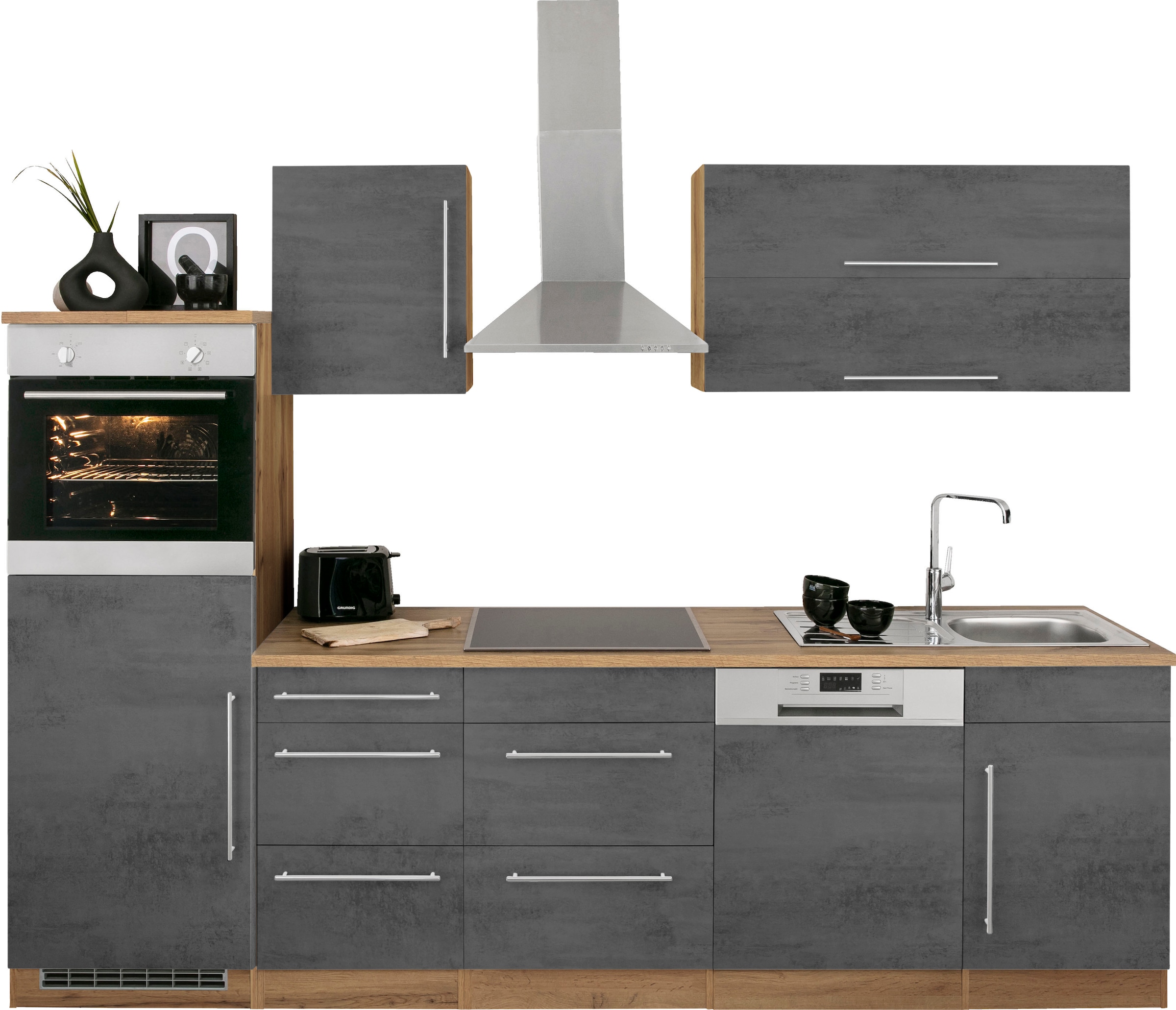 Kochstation Küchenzeile »KS-Samos«, ohne E-Geräte, Breite 280 cm