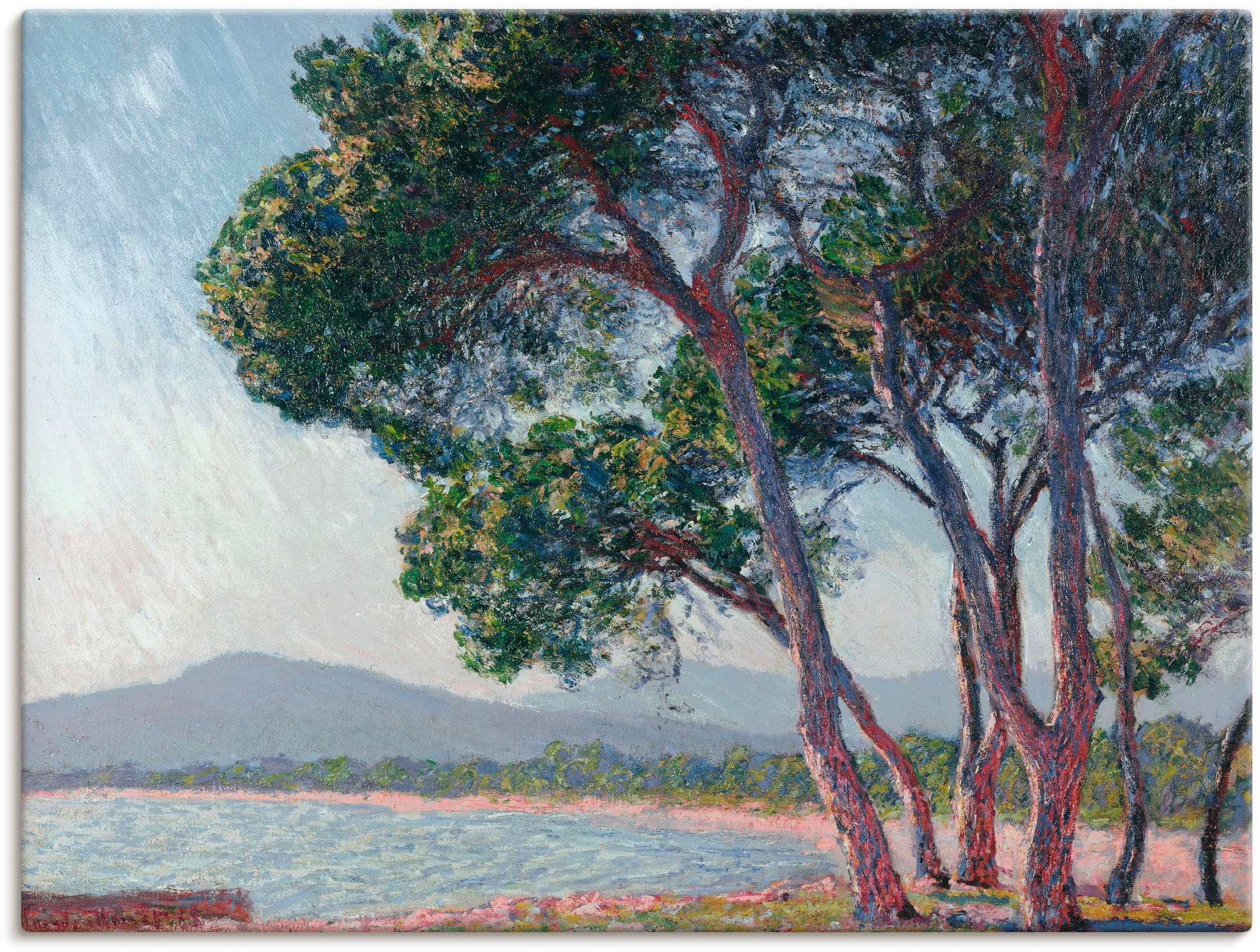 Artland Leinwandbild "Der Strand bei Juan-les-pins. 1888", Gewässer, (1 St.), auf Keilrahmen gespannt