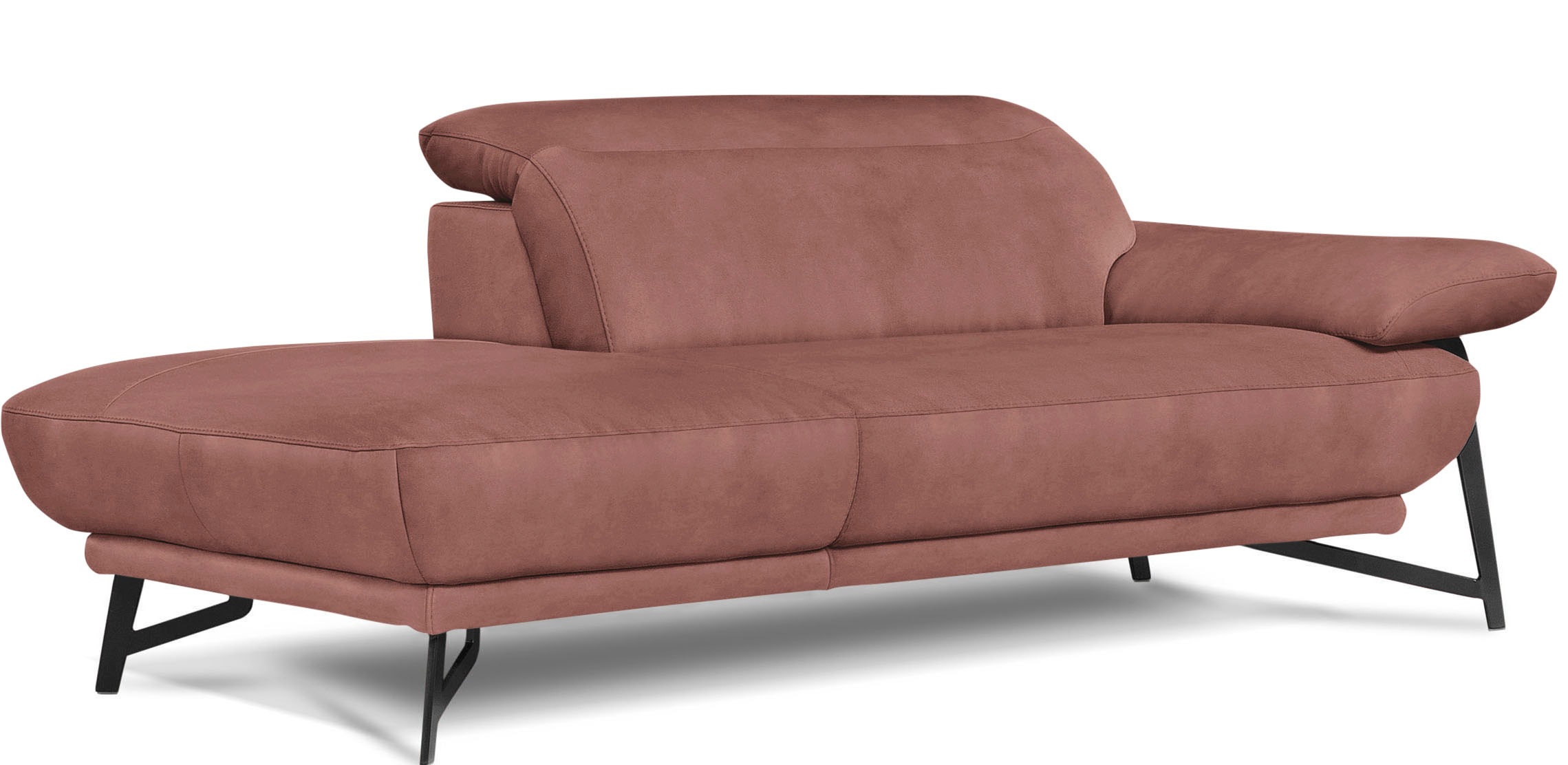 Egoitaliano Ottomane »Anais, erstklassiges Designsofa, Breite 179 cm, Fußfarbe schattengrau«, Kopfteil verstellbar, Luxus-Microfaser, cedar wood