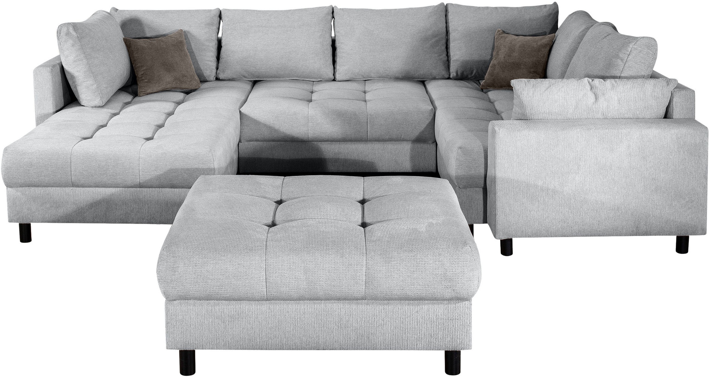 Home affaire Wohnlandschaft "Toni U-Form mit Armlehne", inkl. Hocker und Zi günstig online kaufen