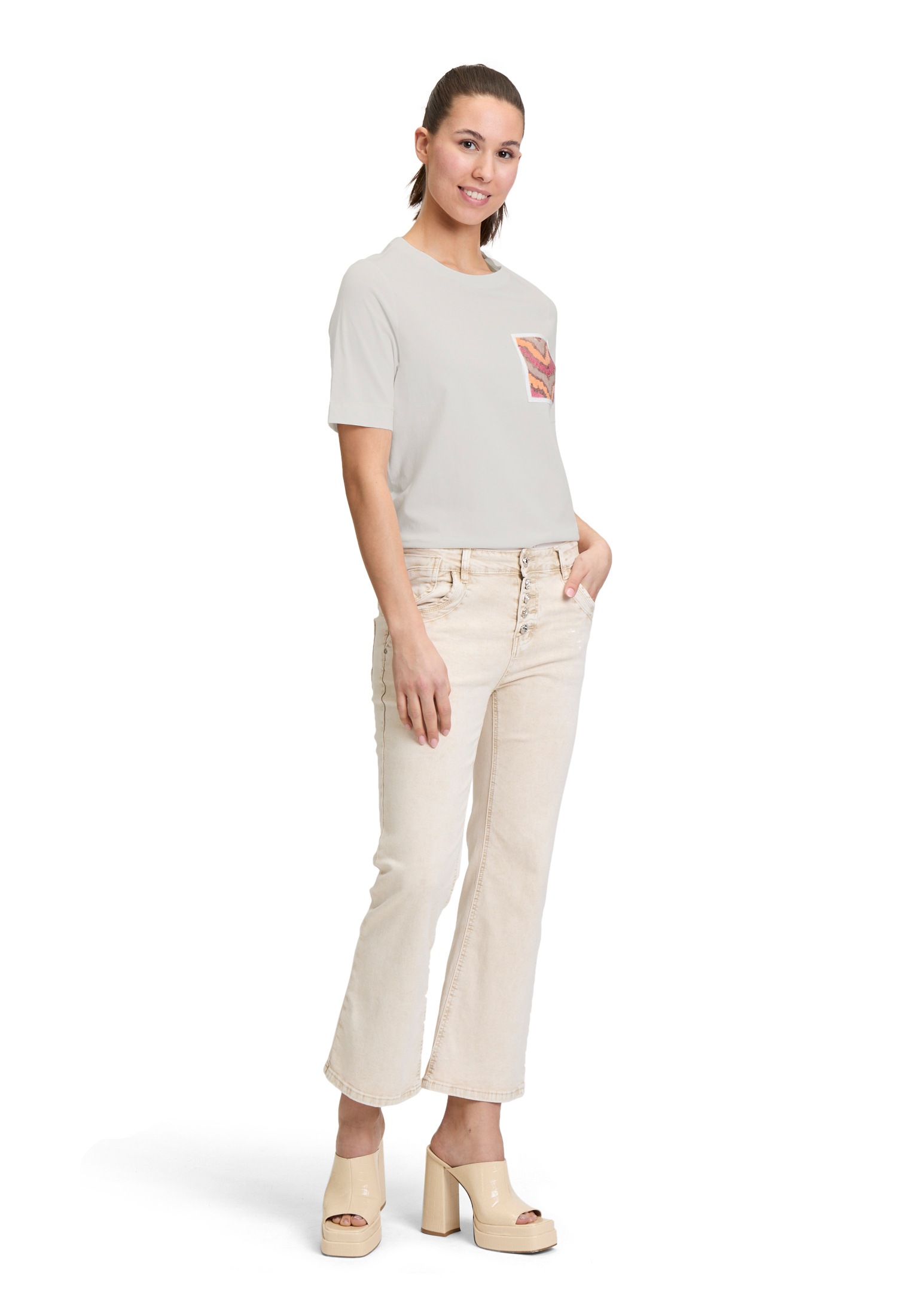 Cartoon Kurzarmshirt »Cartoon Halbarm-Shirt mit Rundhalsausschnitt«, (1 tlg.), Stickerei