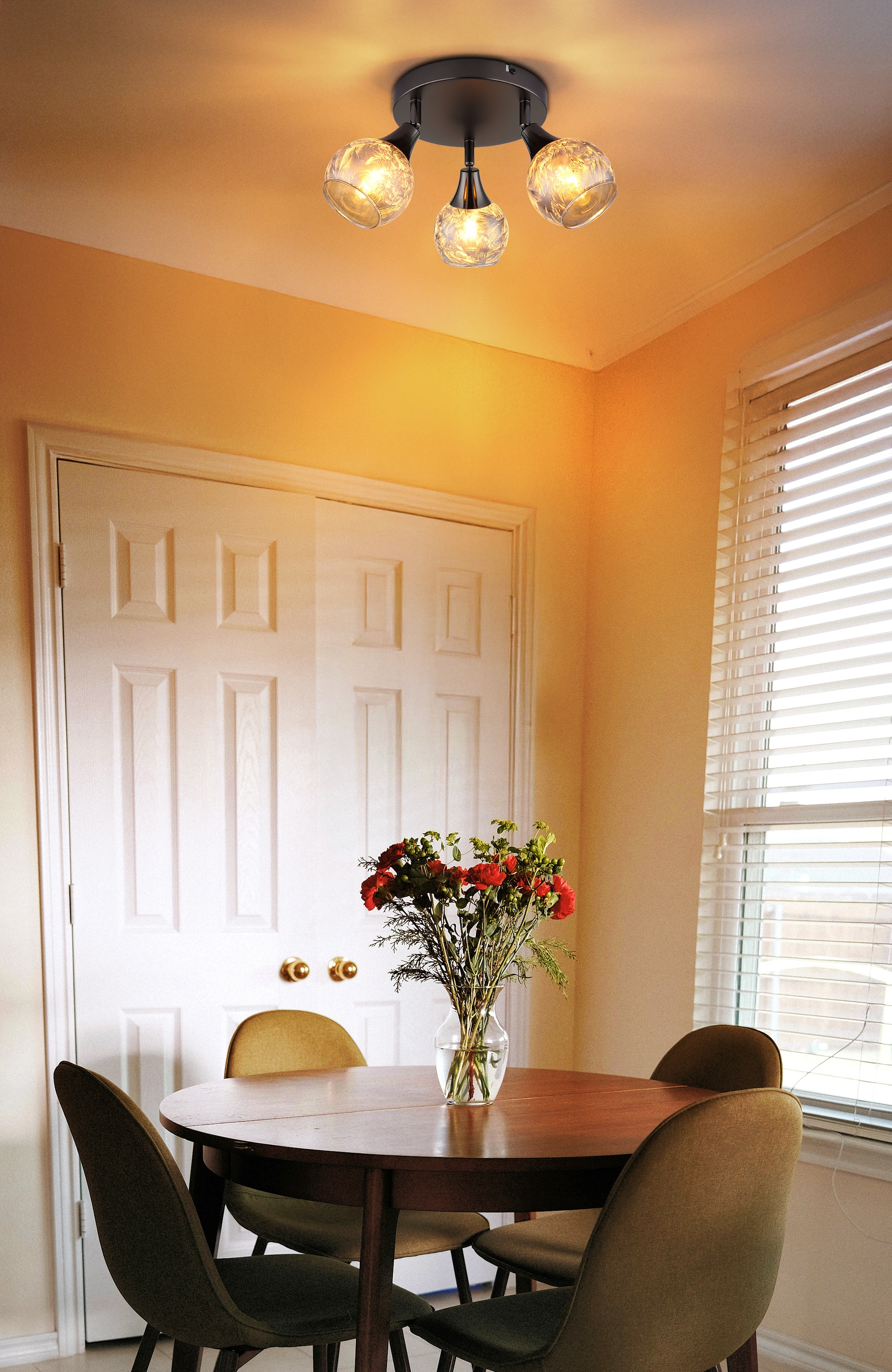GLOBO LIGHTING Deckenspot »FROSTA« E14 1 Stk. Schwarz-chrome Strahler mit geeistem Glas, dreh-/schwenkbar