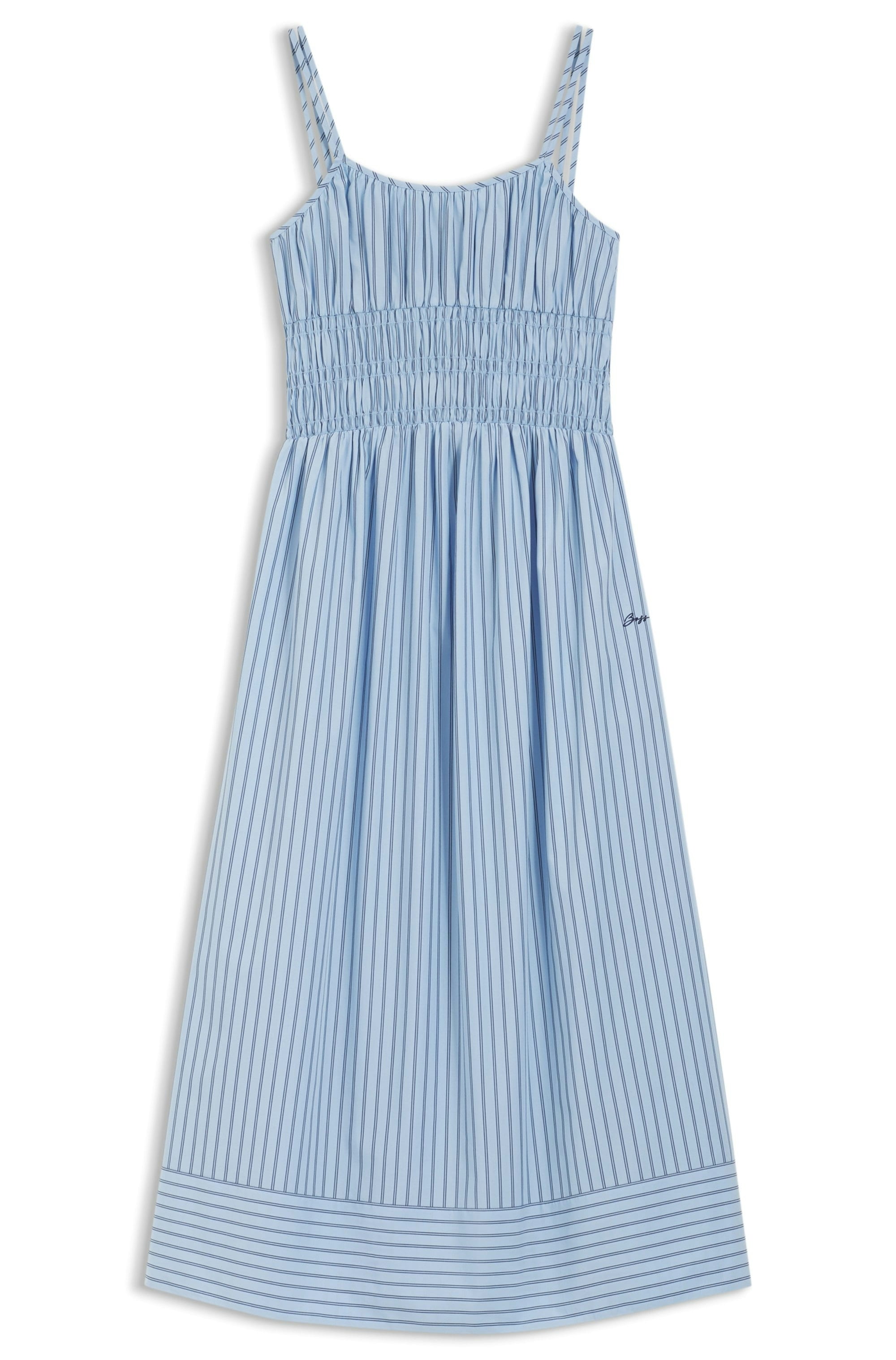 BOSS ORANGE Midikleid »Diplyn Premium Damenmode« Eingrifftaschen aus Baumwoll-Popeline, Regular Fit