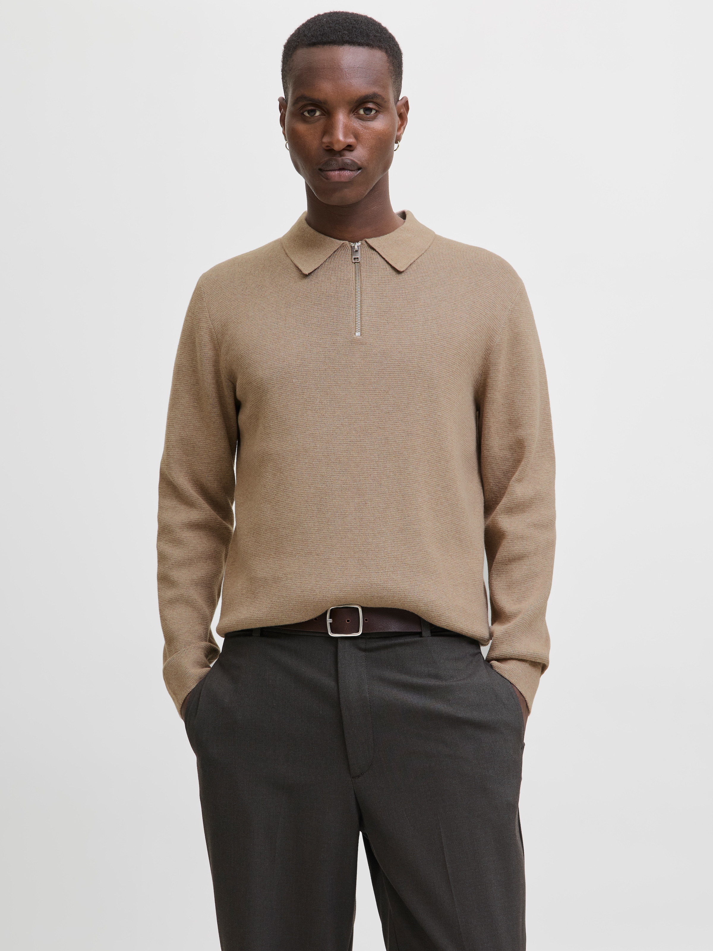 Jack & Jones Polokragenpullover "JPRBLAMILANO STITCH KNIT ZIP POLO SN" günstig online kaufen