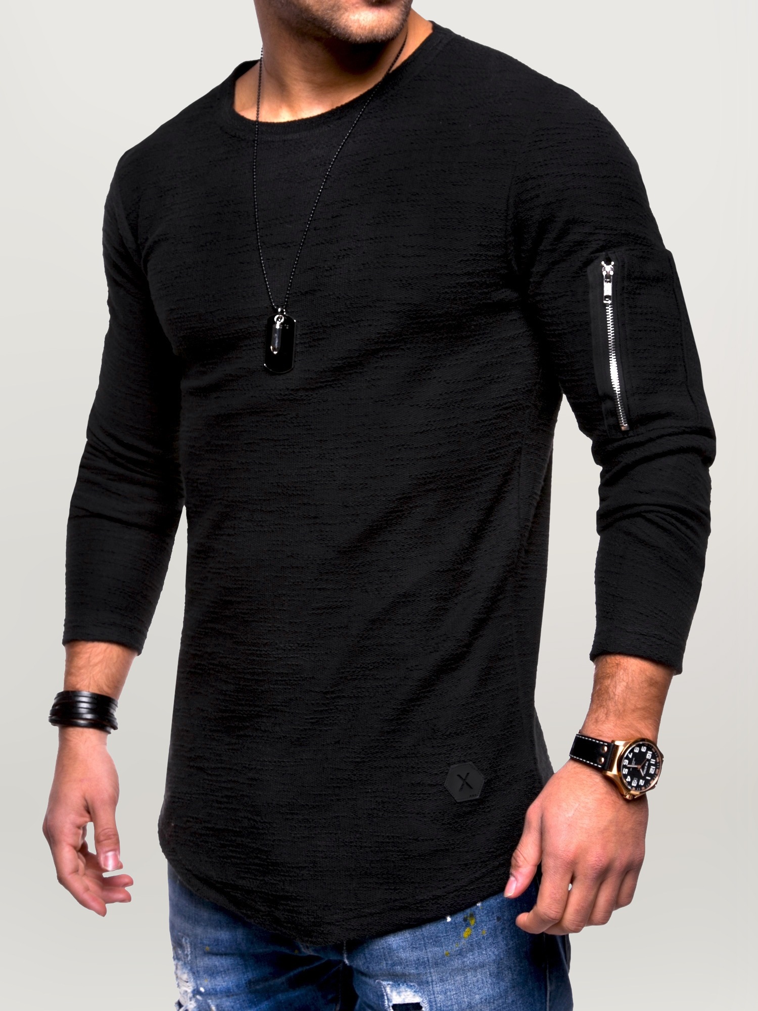 behype Sweatshirt "JESPER", mit cooler Armtasche günstig online kaufen