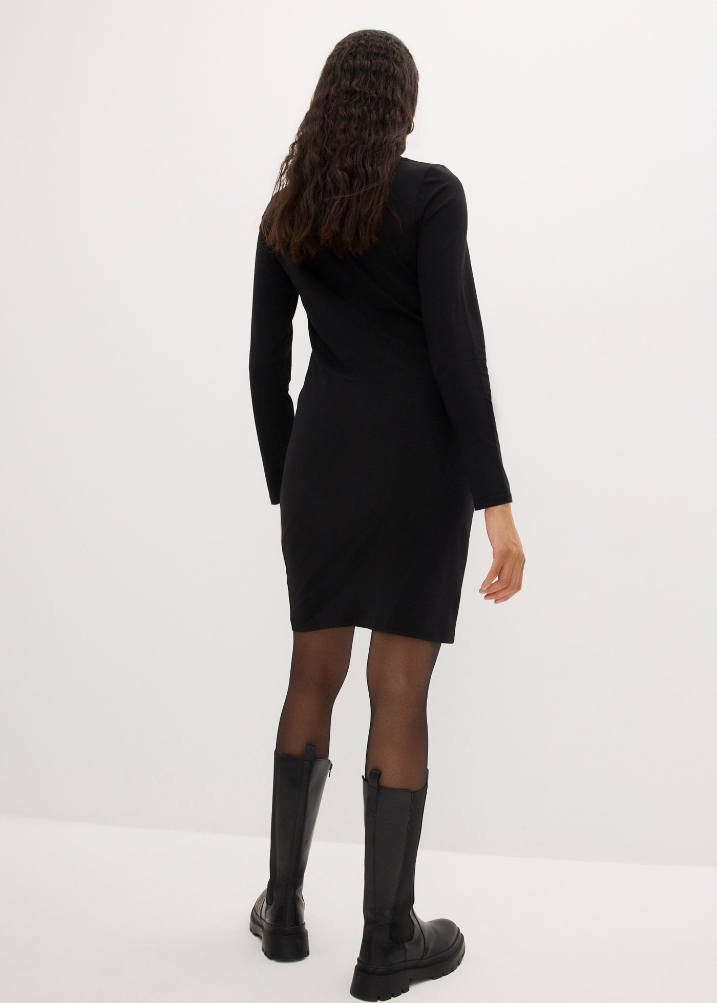 bonprix Jerseykleid »Jerseykleid aus Viskose (2er Pack)« Packung, 2, 2 Stk. tlg. im 2er Pack, mit V-Ausschnitt