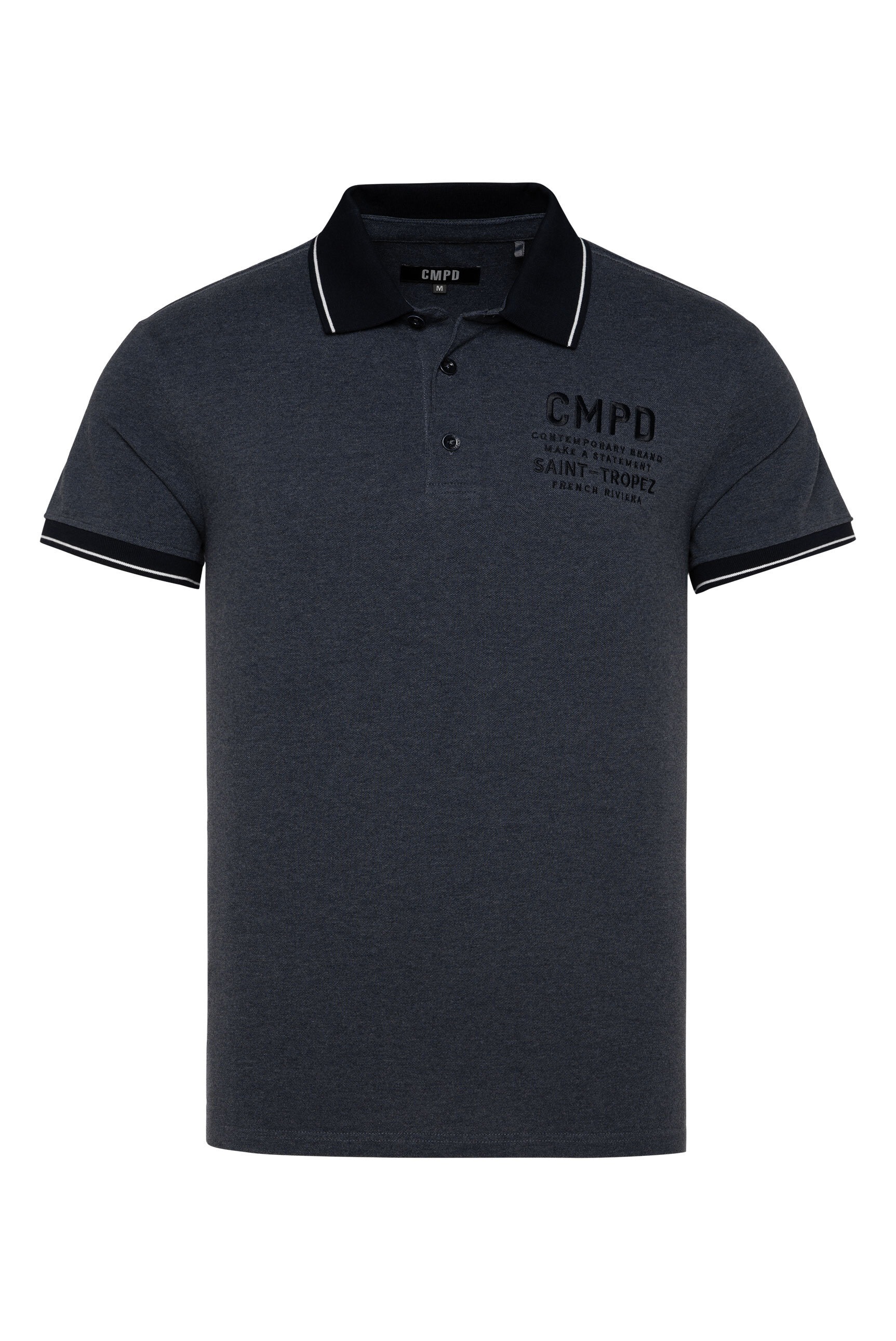 CMPD Poloshirt, mit Seitenschlitze und längerer Rückenpartie