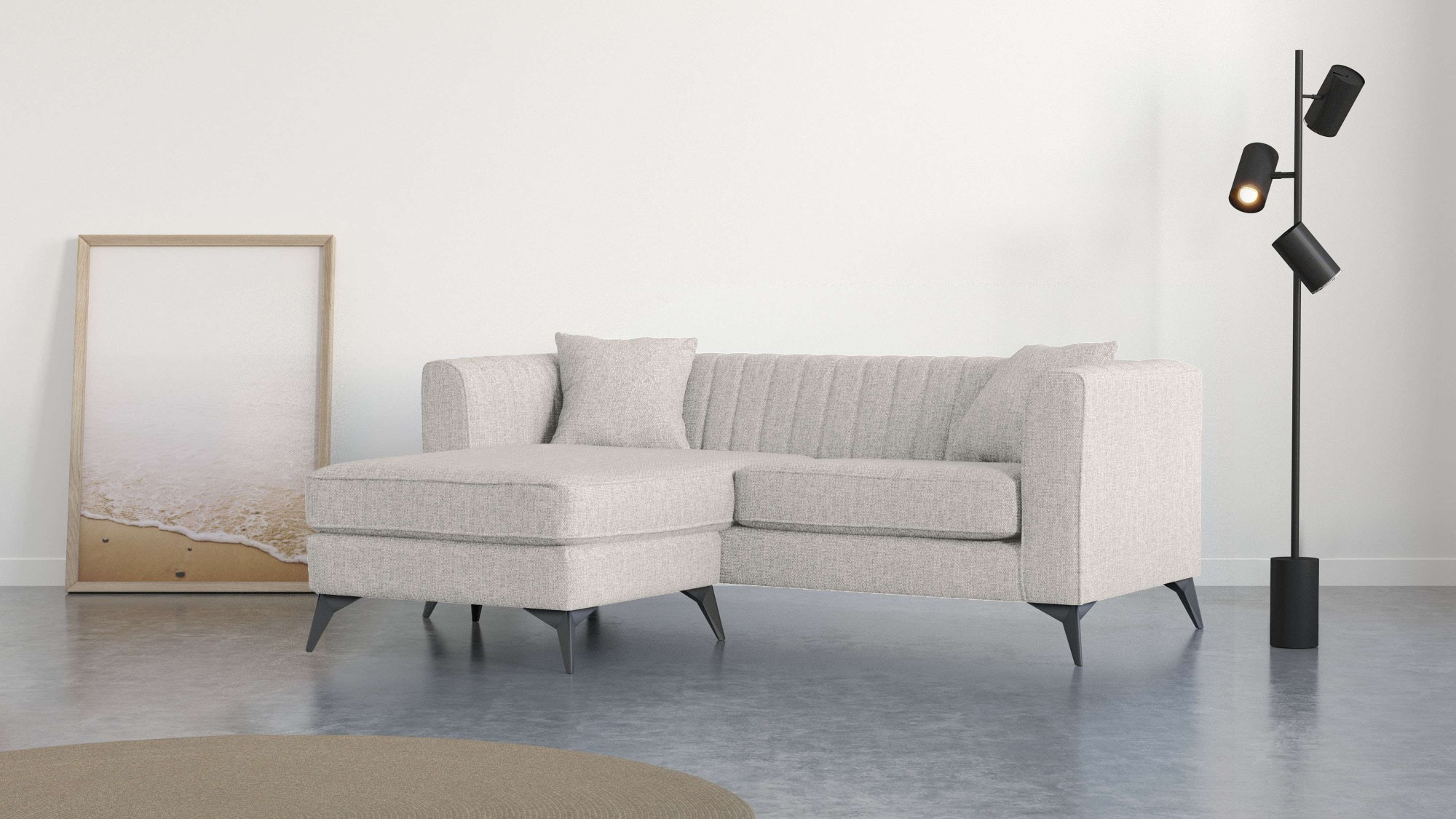 Places of Style Ecksofa "MATTHEW L-Form ideal für kleine Räume, Maße B/T/H: günstig online kaufen