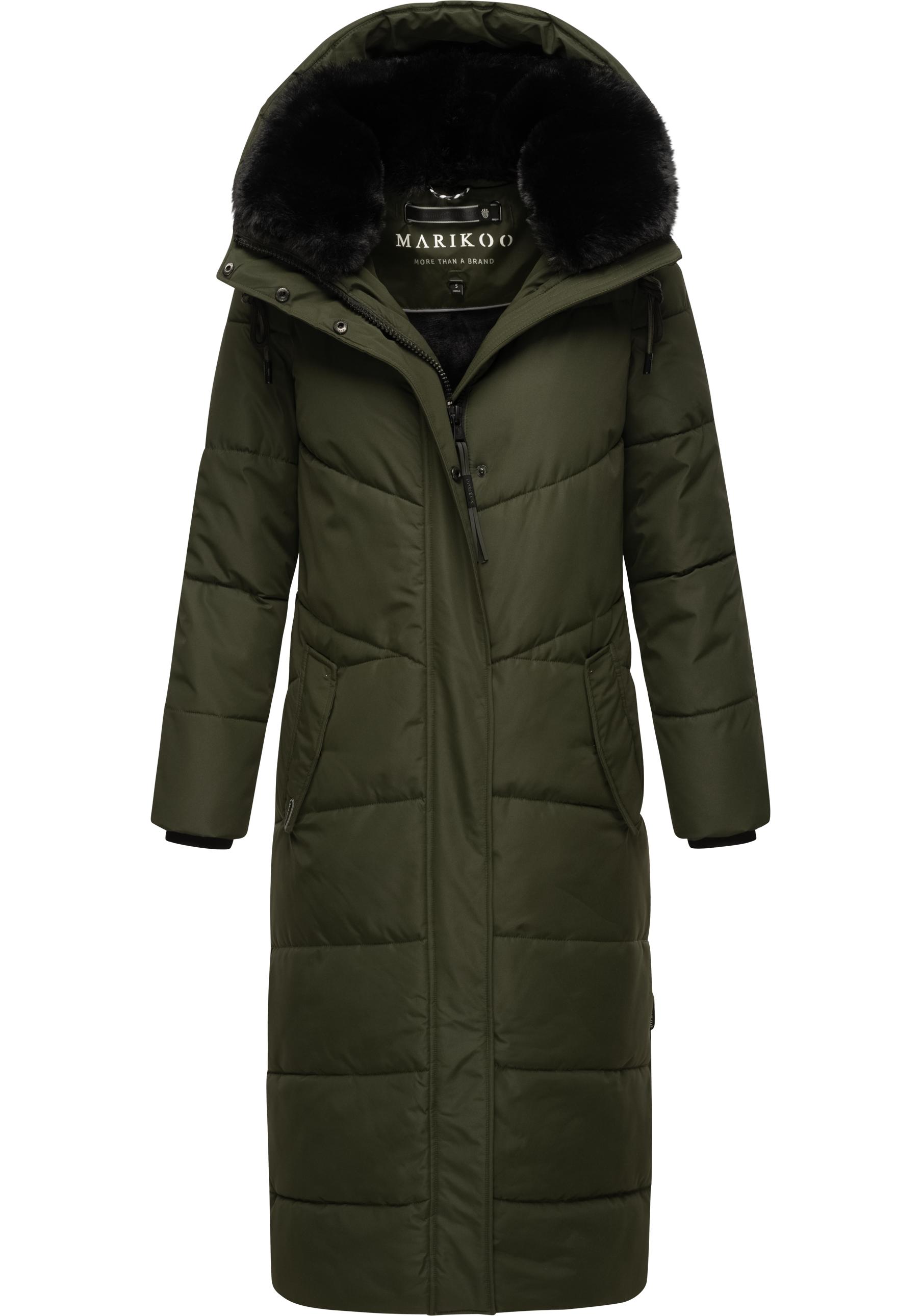 Marikoo Steppmantel "Hingucker XIV-1" Damen Wintermantel mit abnehmbaren Kunstfellkragen