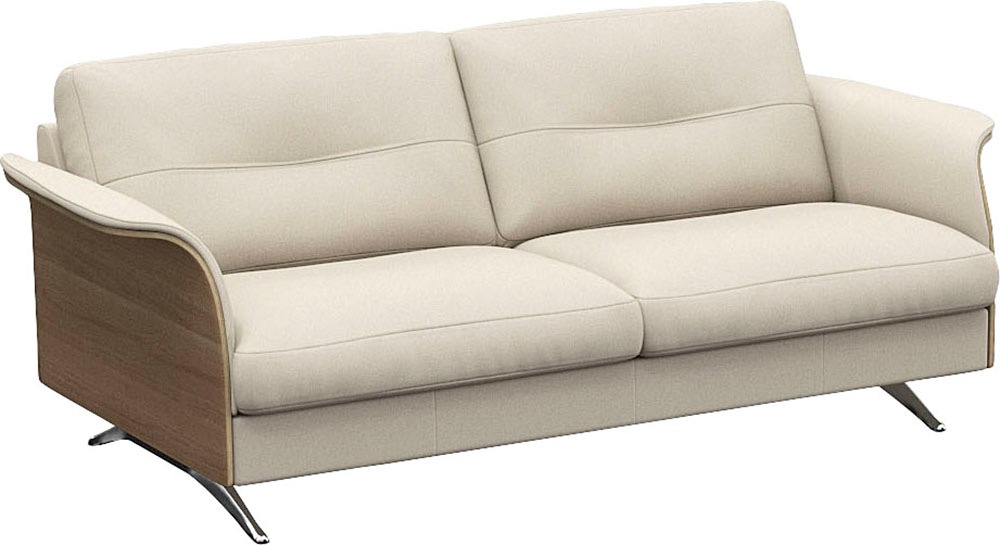 FLEXLUX 2,5-Sitzer »Glow Sofa, Couch,«, Premium-Sitz: Kaltschaum & Federkern, Arml. geölte Eiche, Fuß Alu
