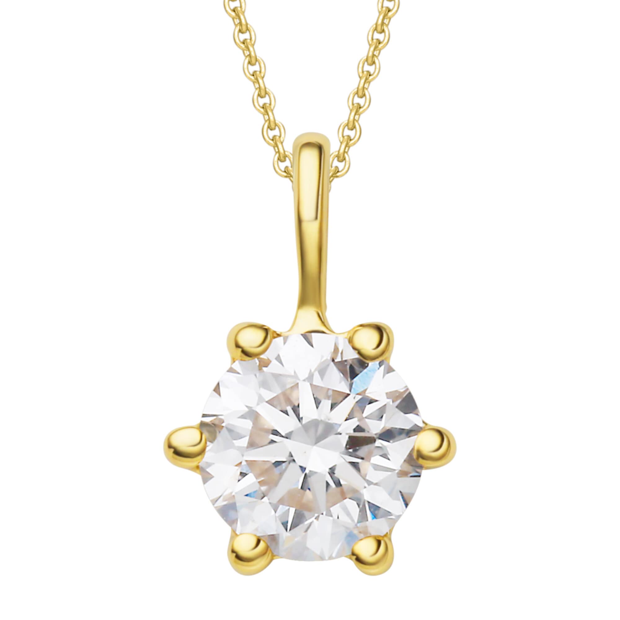 ONE ELEMENT Kette mit Anhänger »0.25 ct Diamant Brillant Anhänger aus 750 Gelbgold«, Damen Schmuckset - Set mit verstellbarer Halskette